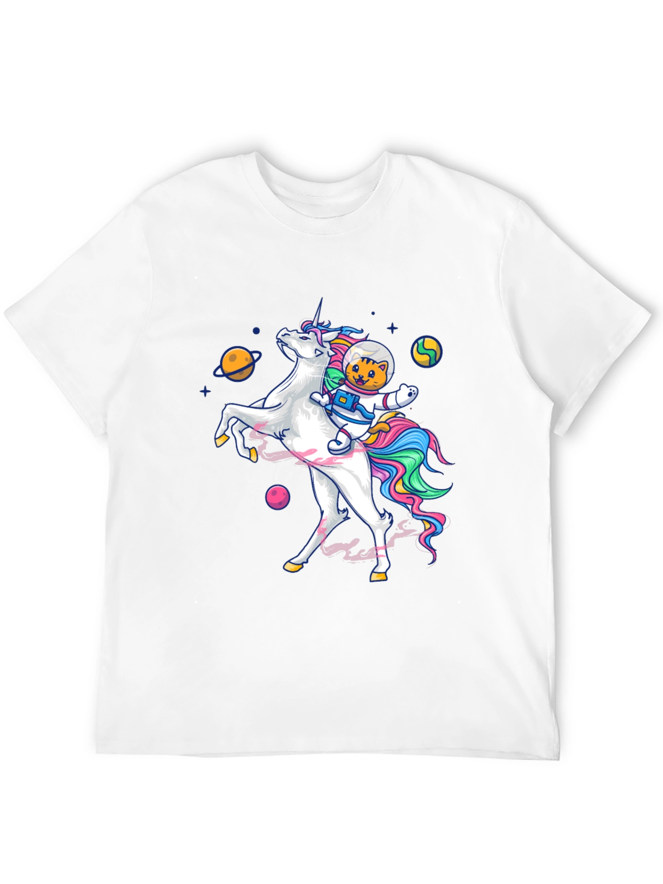 Cosmic Cat Riding Unicorn T-Shirt