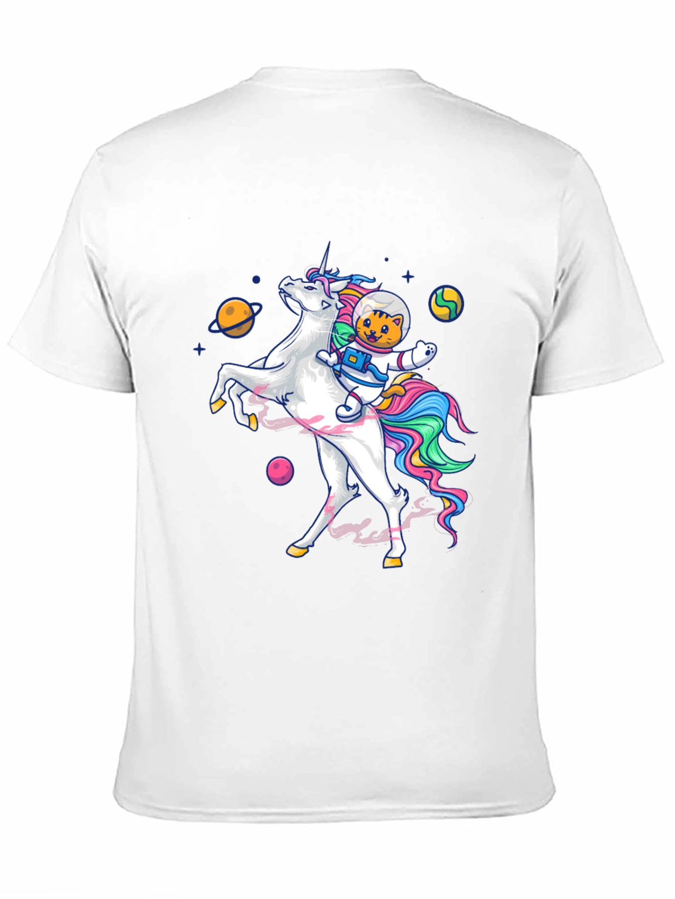 Cosmic Cat Riding Unicorn T-Shirt