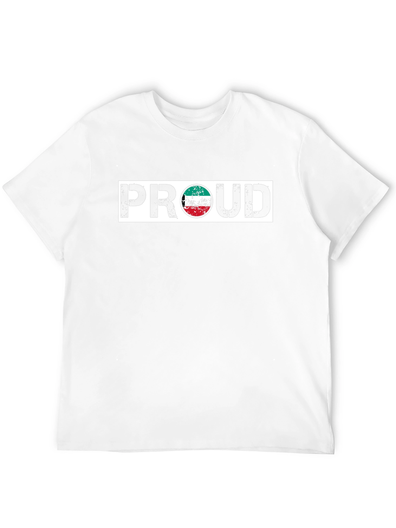 Proud Kuwait Flag T-Shirt - Black Crew Neck Tee
