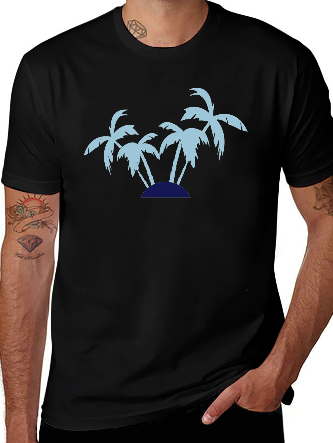 Island Palm Tree Graphic Tee - Relaxed Fit