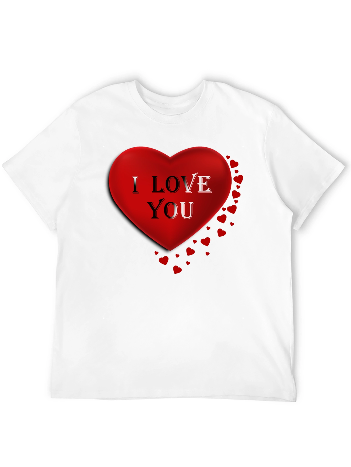 I Love You Heart Graphic T-Shirt - Black