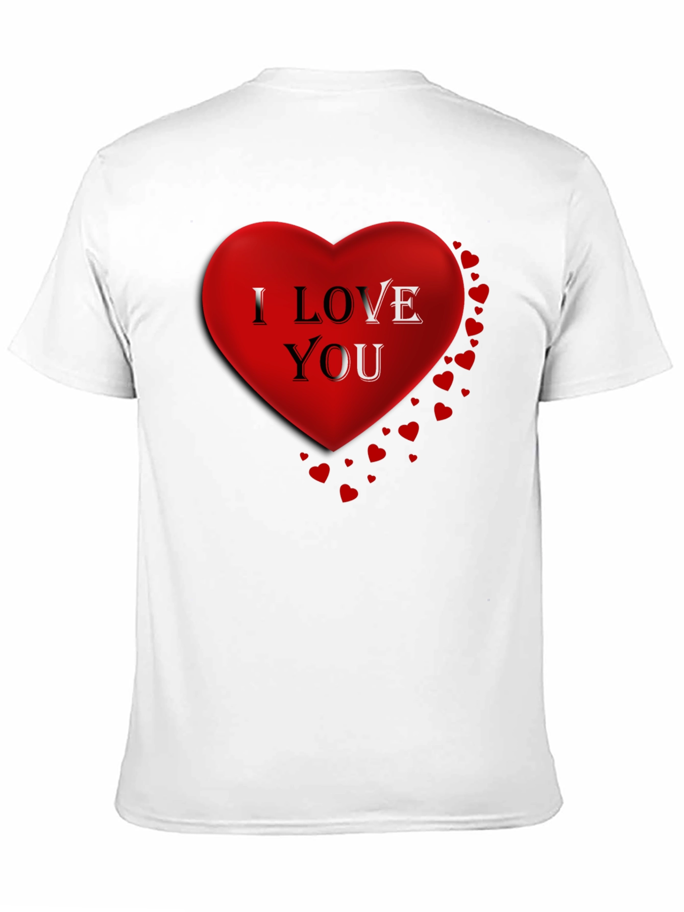 I Love You Heart Graphic T-Shirt - Black