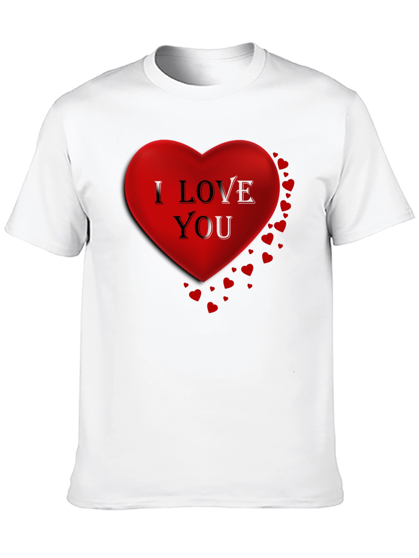 I Love You Heart Graphic T-Shirt - Black