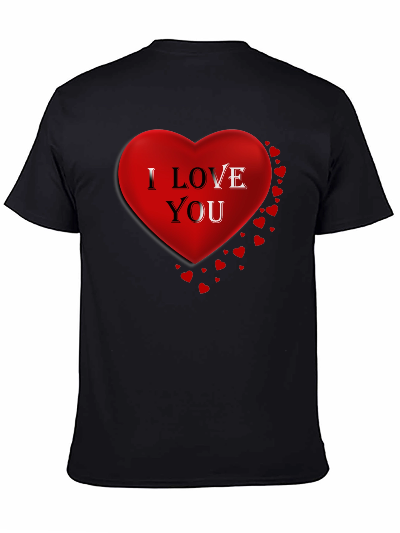 I Love You Heart Graphic T-Shirt - Black