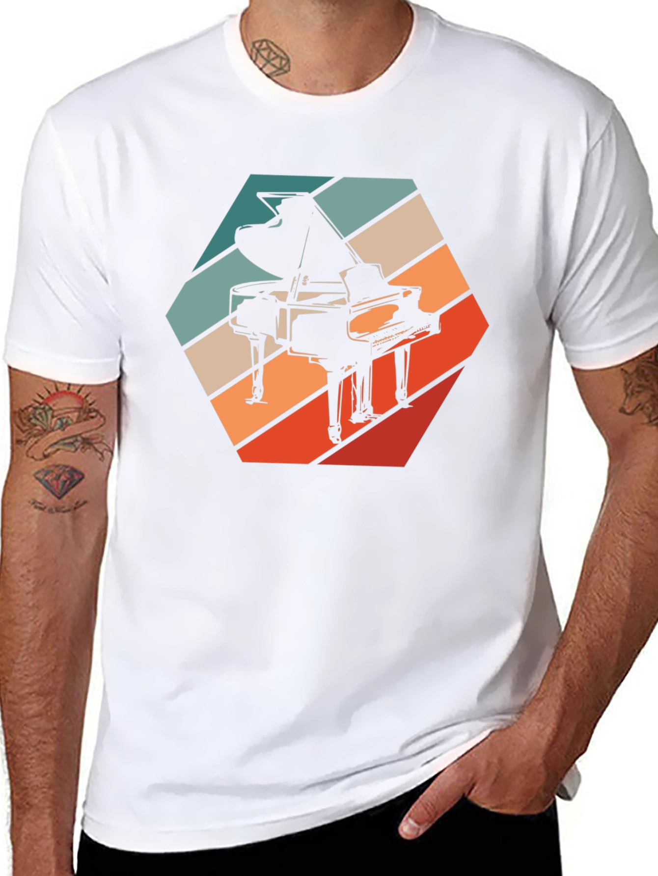 Retro Piano T-Shirt - Musical Instrument Graphic Tee