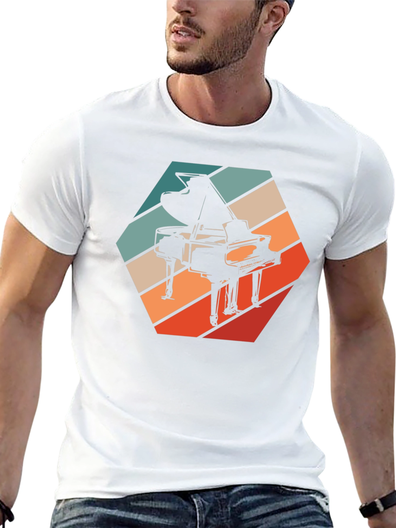 Retro Piano T-Shirt - Musical Instrument Graphic Tee