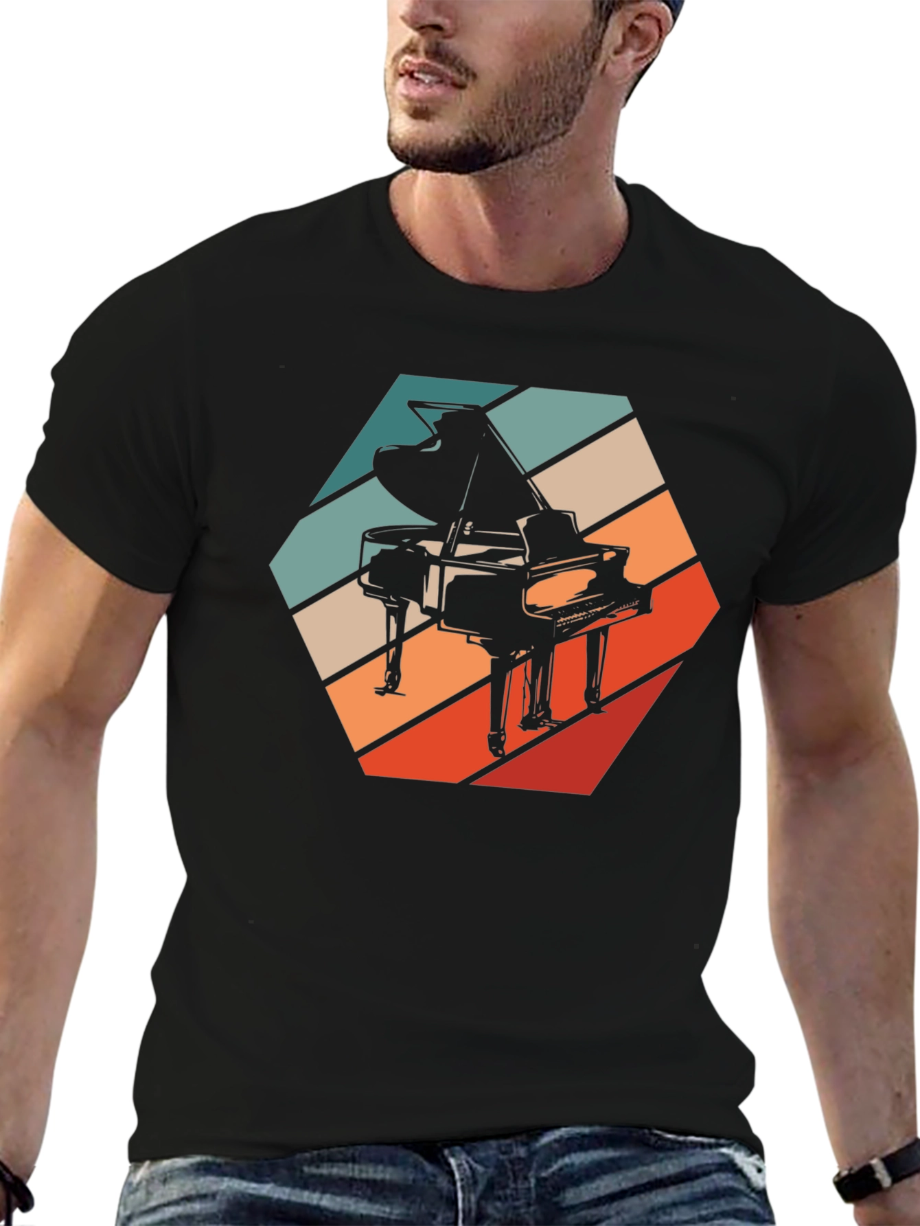 Retro Piano T-Shirt - Musical Instrument Graphic Tee