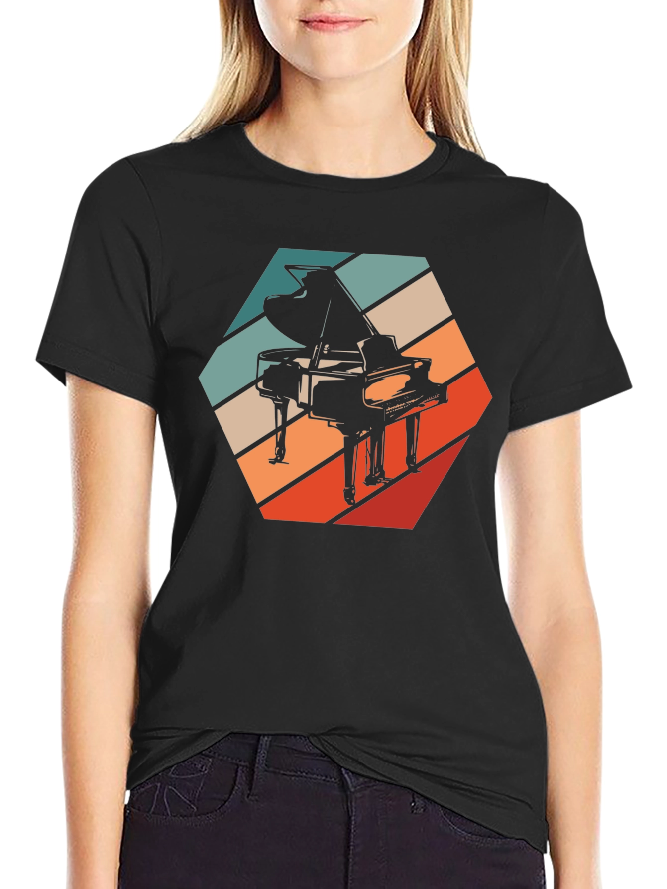 Retro Piano T-Shirt - Musical Instrument Graphic Tee