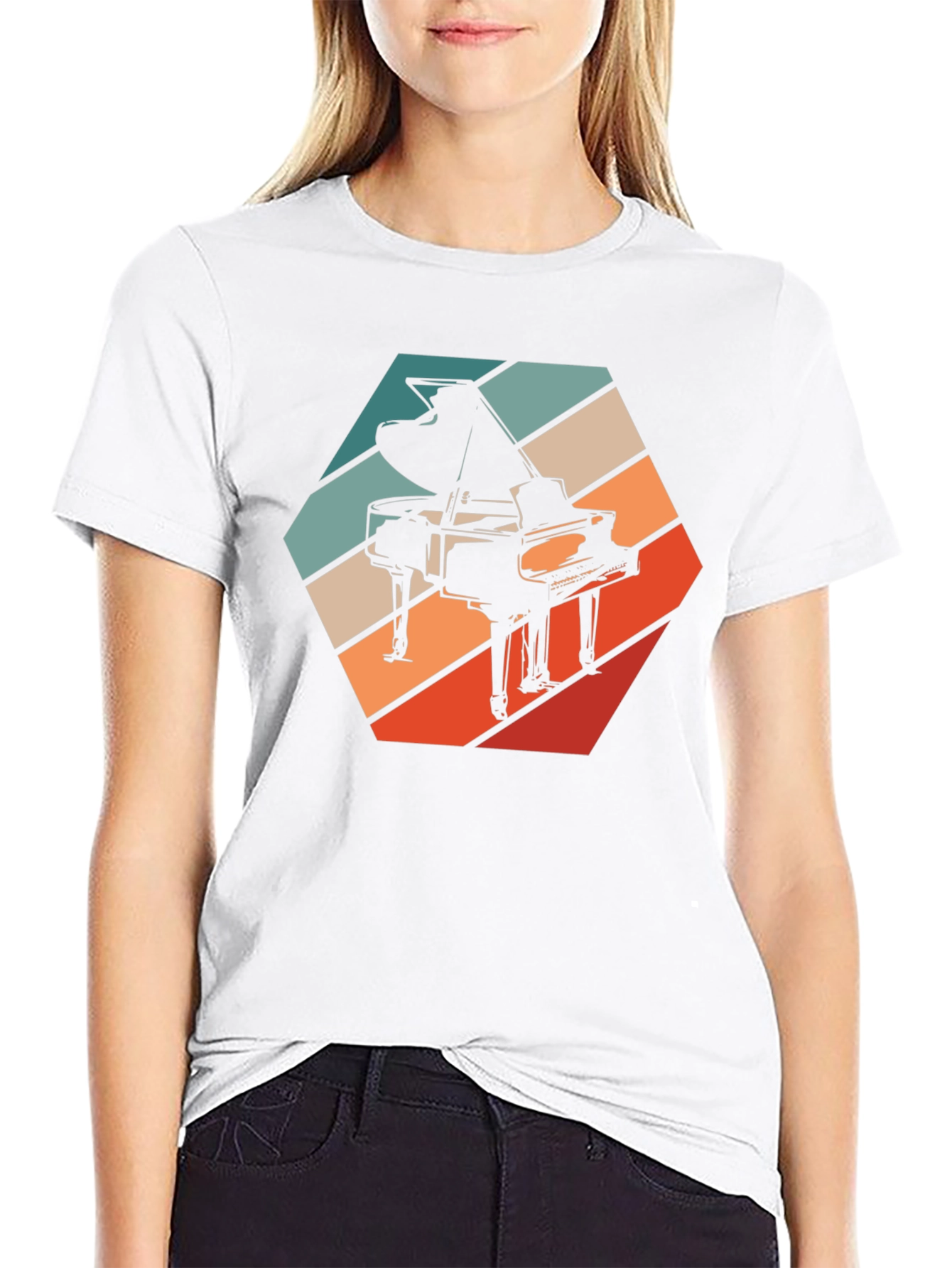 Retro Piano T-Shirt - Musical Instrument Graphic Tee