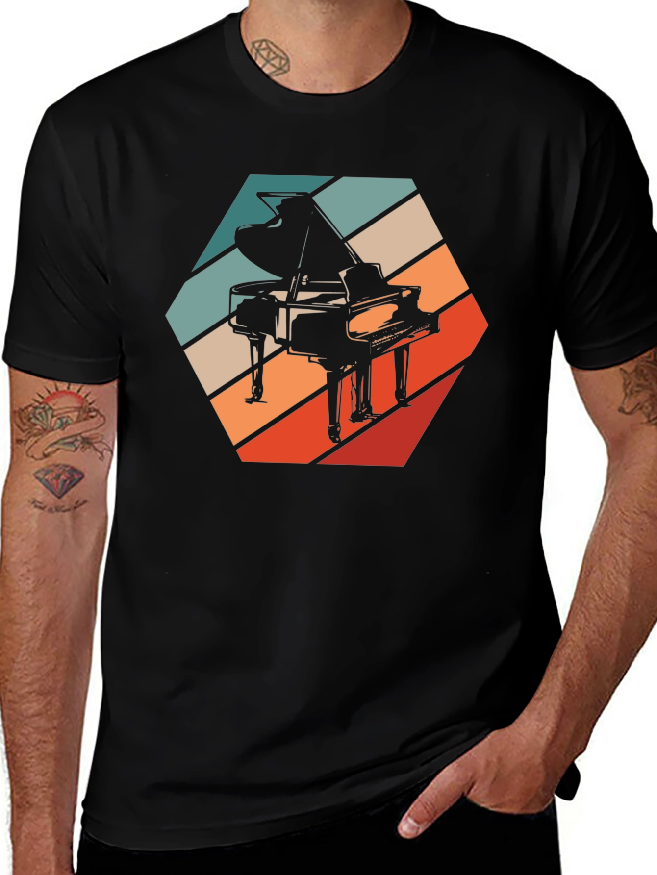 Retro Piano T-Shirt - Musical Instrument Graphic Tee
