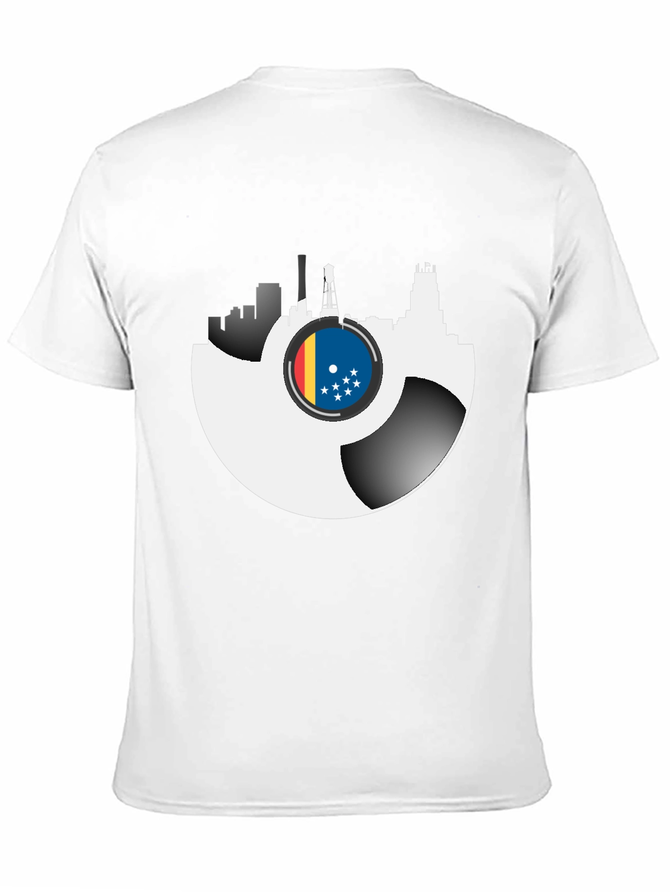 Vinyl Record Cityscape Graphic Tee
