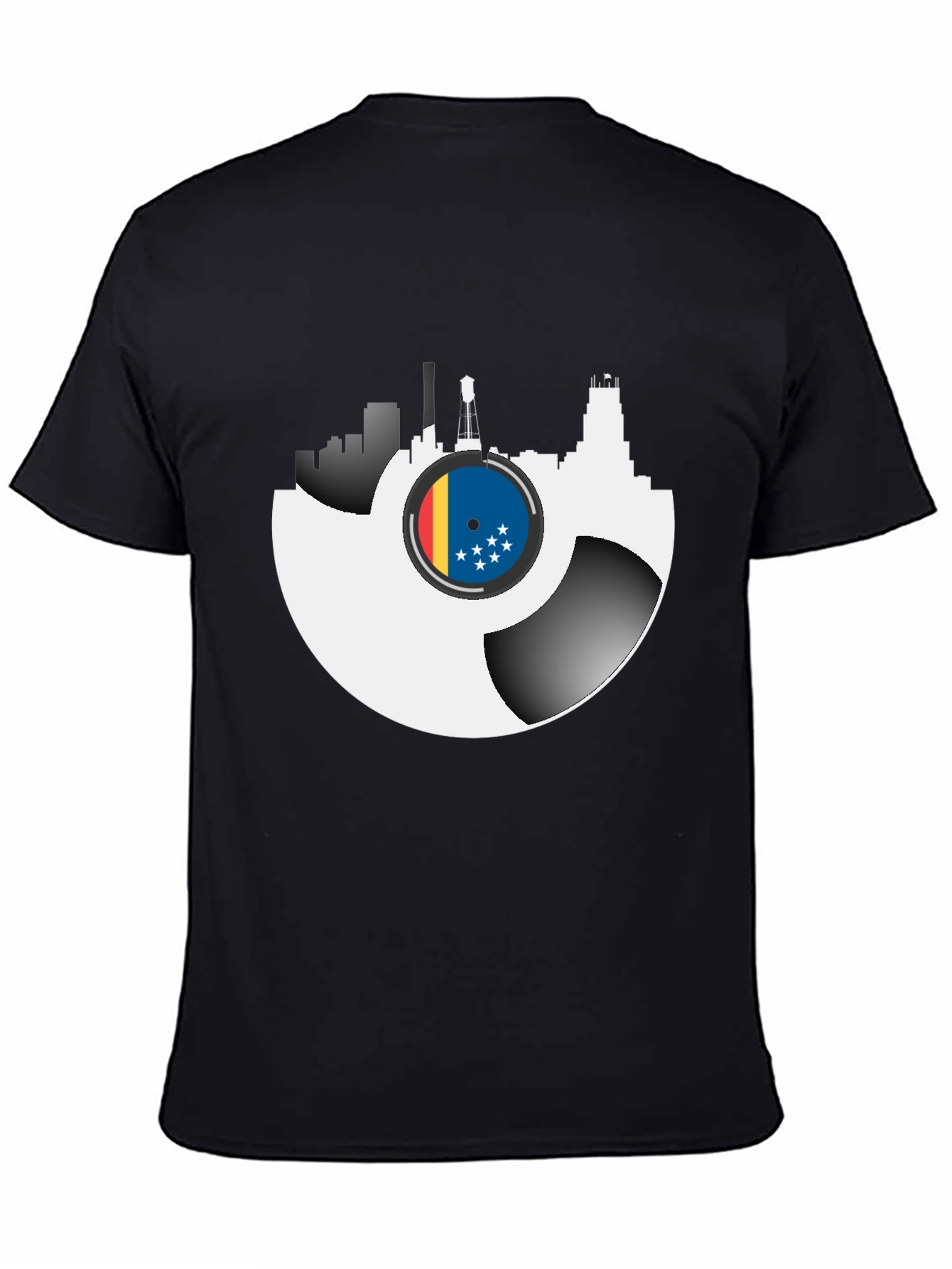 Vinyl Record Cityscape Graphic Tee