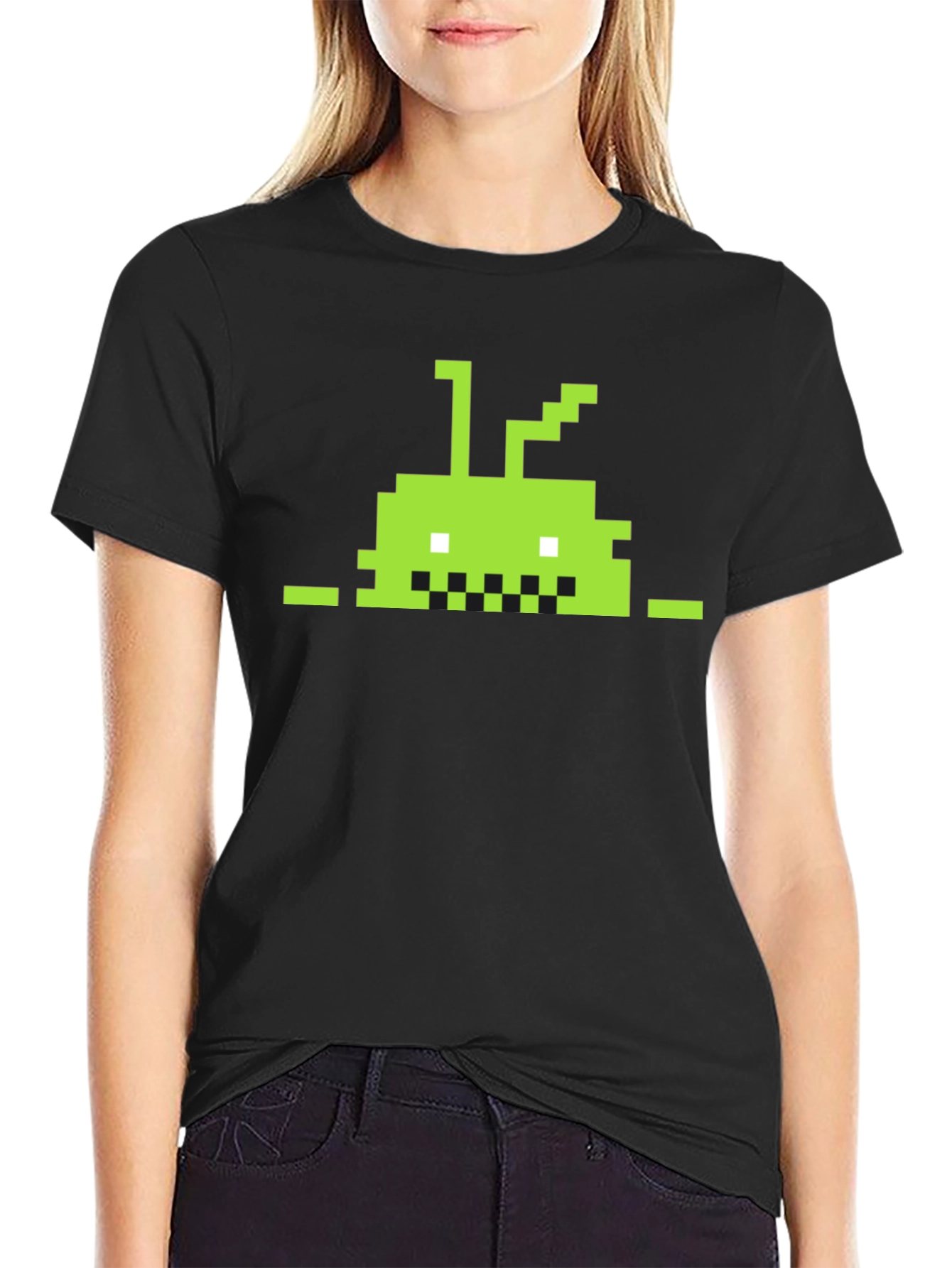 Retro Pixel Android T-Shirt - Black