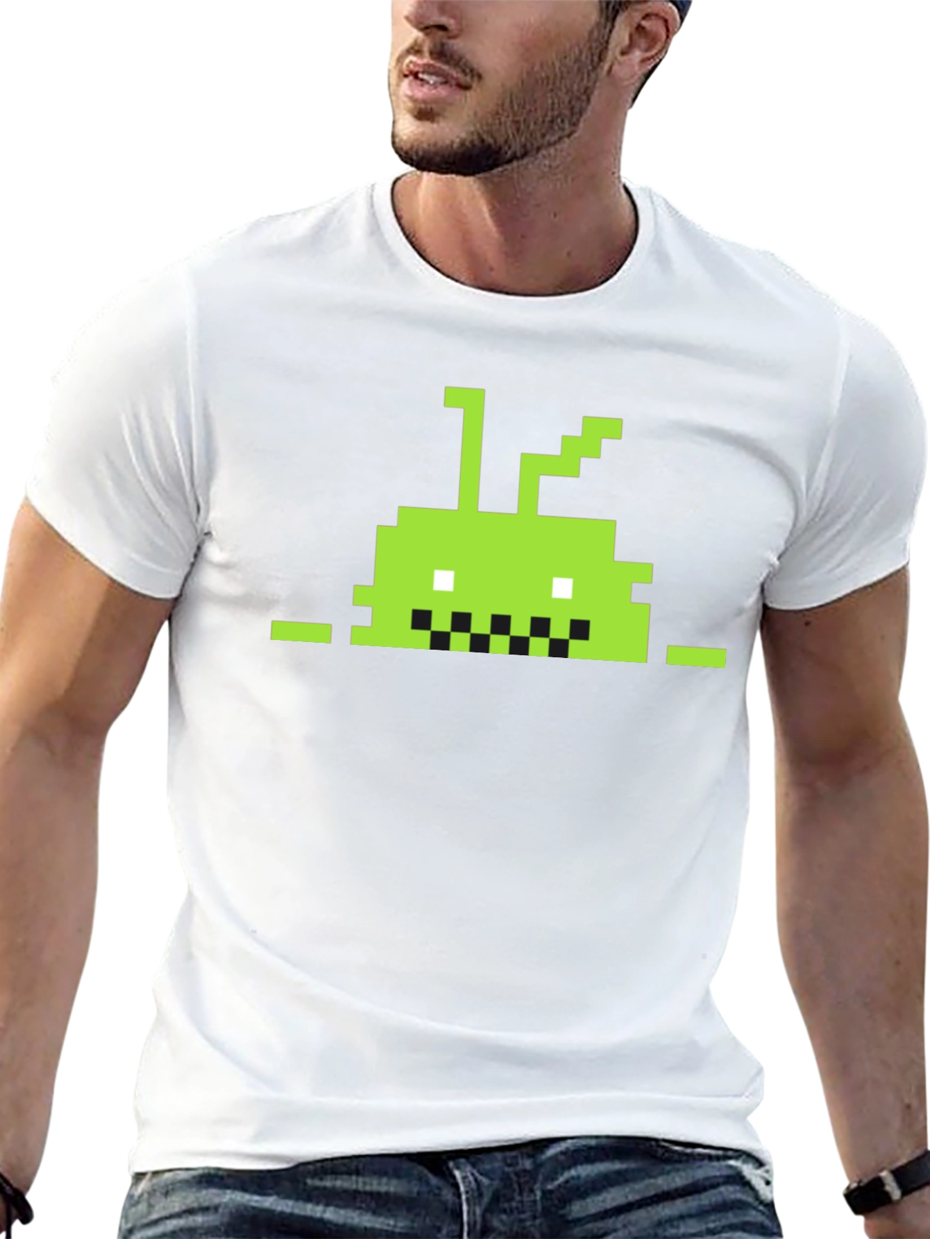 Retro Pixel Android T-Shirt - Black