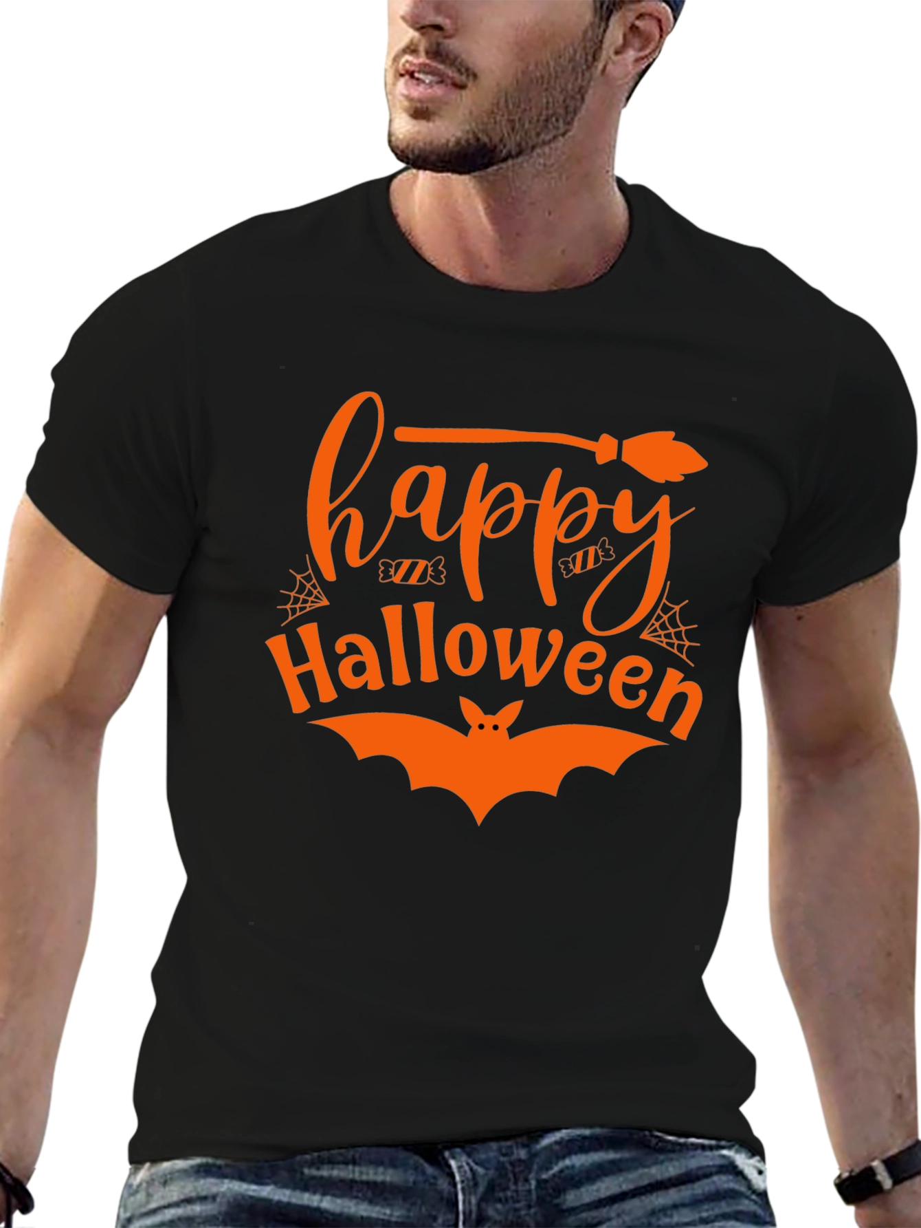 Happy Halloween T-Shirt - Black Cotton Tee