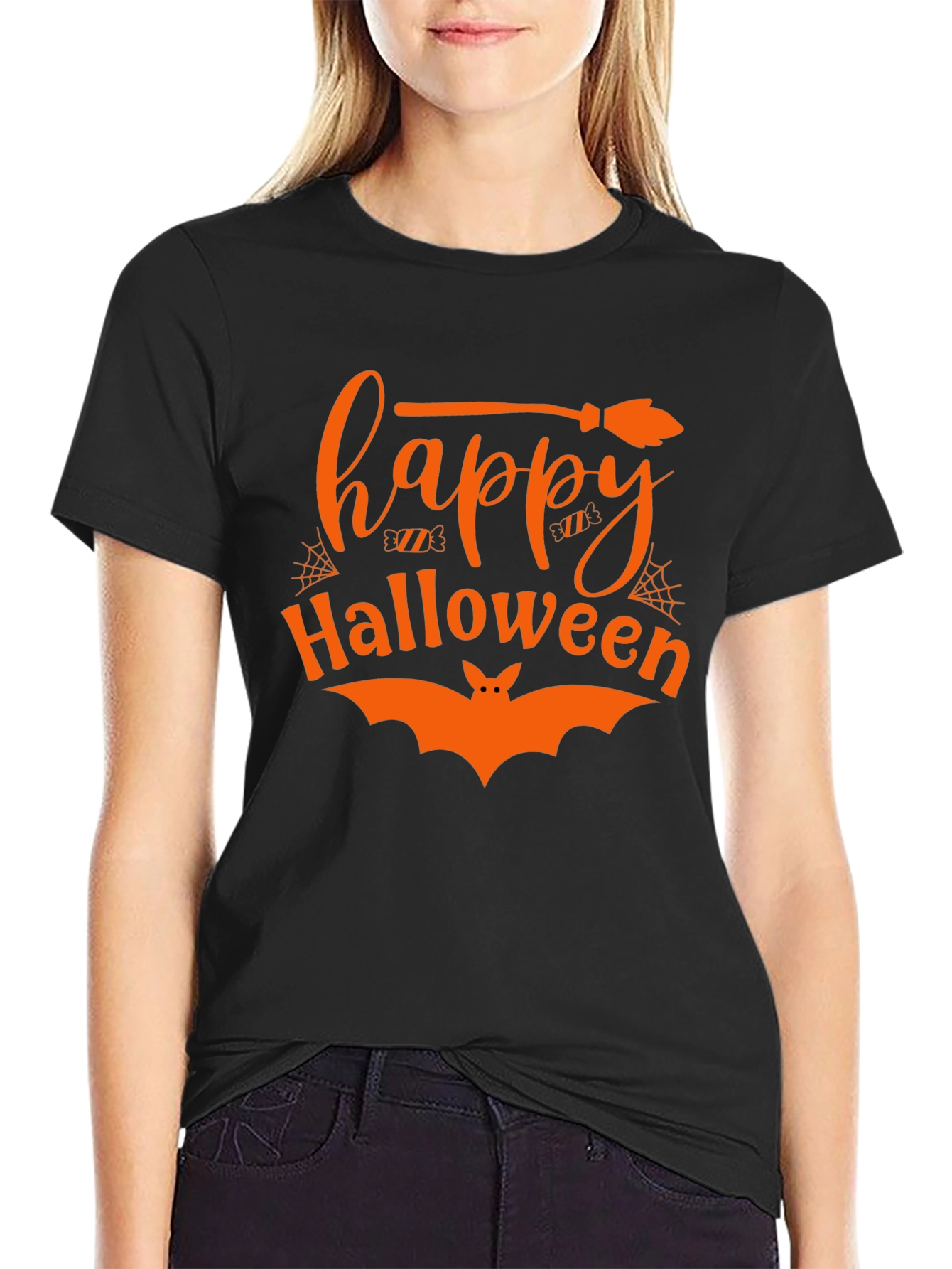 Happy Halloween T-Shirt - Black Cotton Tee