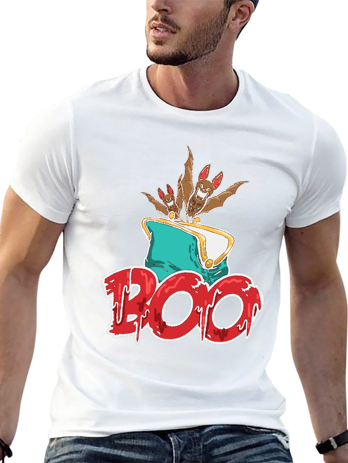 Boo Bats Graphic Tee Halloween Spooky Shirt