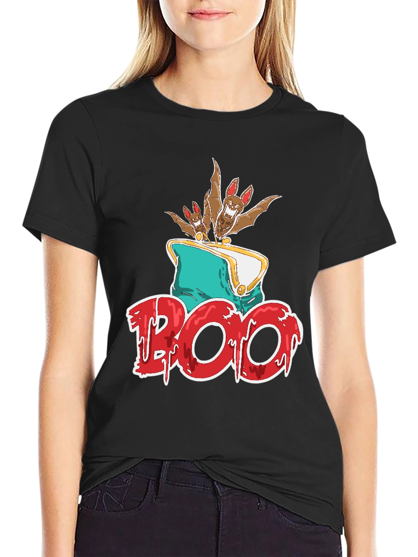 Boo Bats Graphic Tee Halloween Spooky Shirt