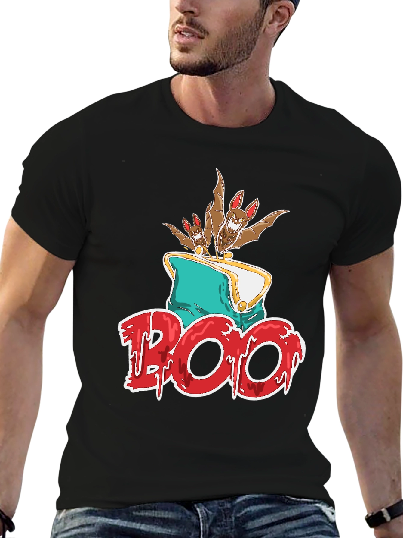 Boo Bats Graphic Tee Halloween Spooky Shirt