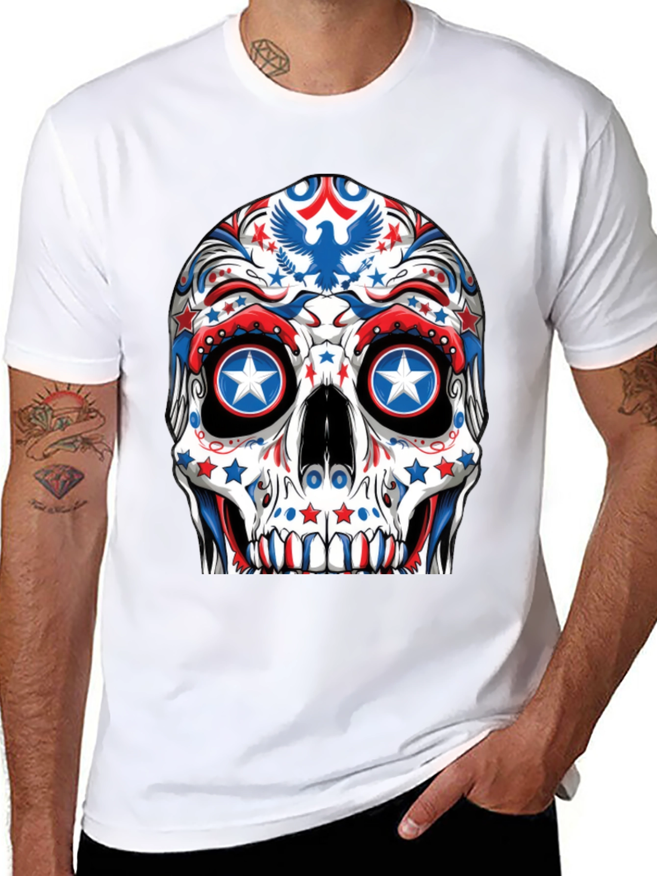 Patriotic Skull T-Shirt - USA Theme