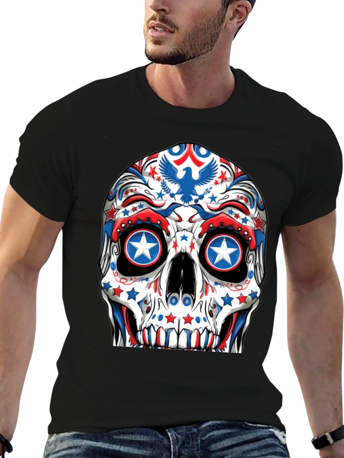 Patriotic Skull T-Shirt - USA Theme