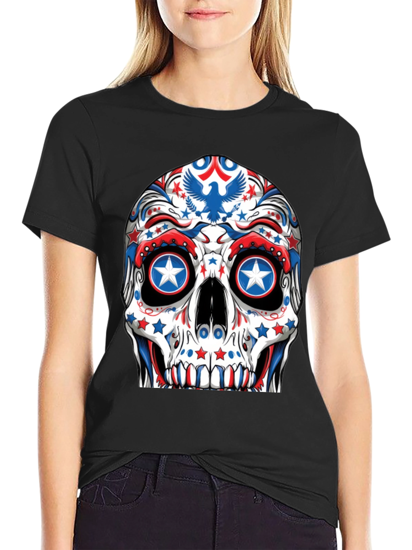 Patriotic Skull T-Shirt - USA Theme