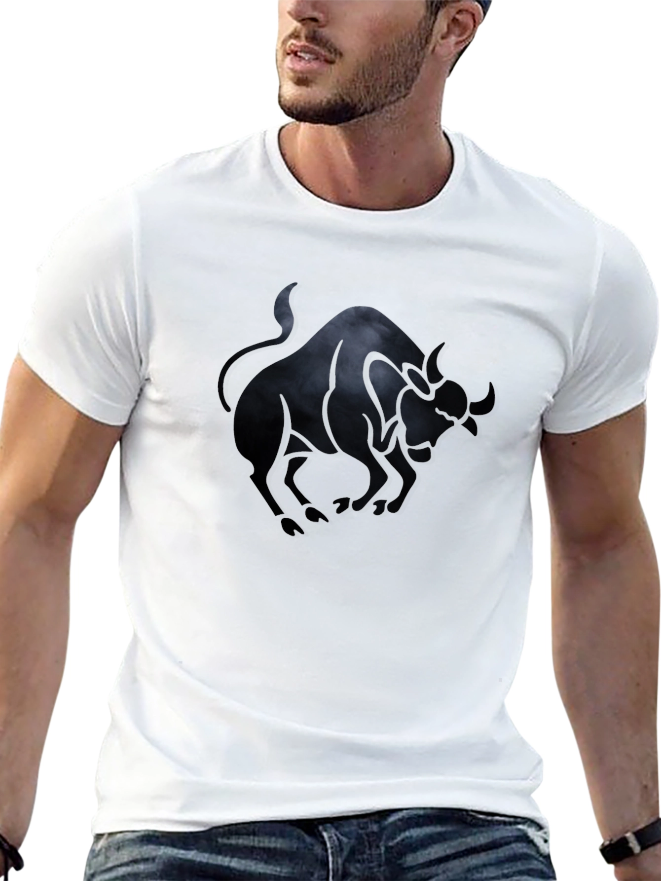 Black Taurus Graphic Tee - Zodiac Style