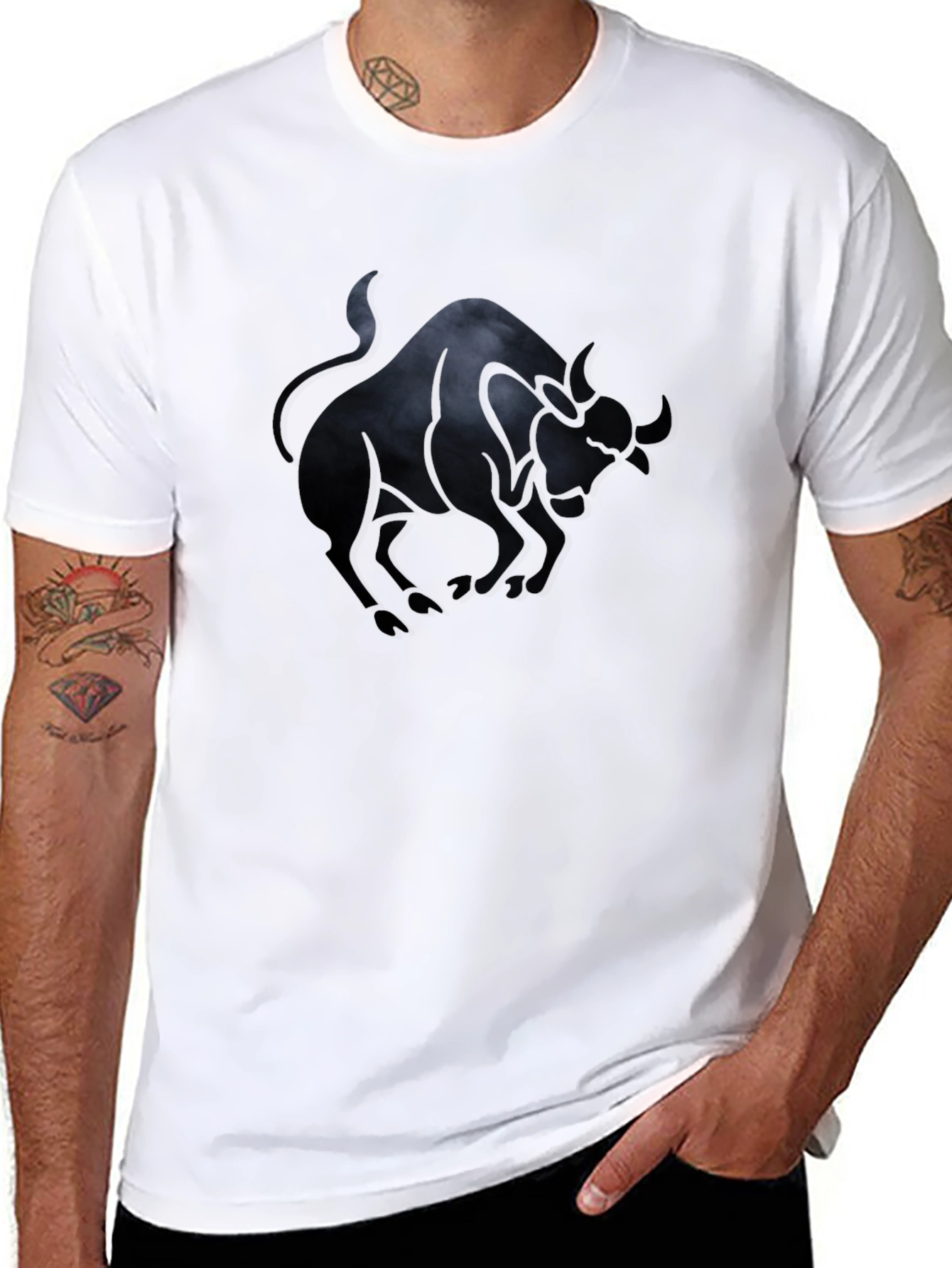 Black Taurus Graphic Tee - Zodiac Style