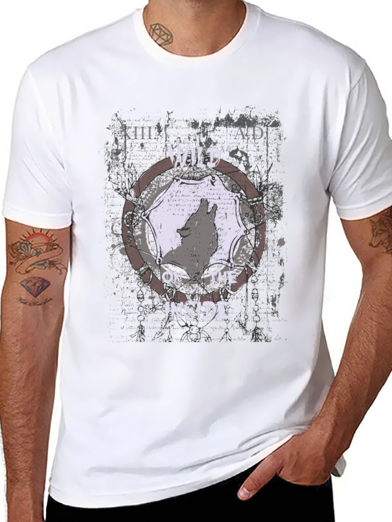 Wild Inside Mens Graphic Tee - Black