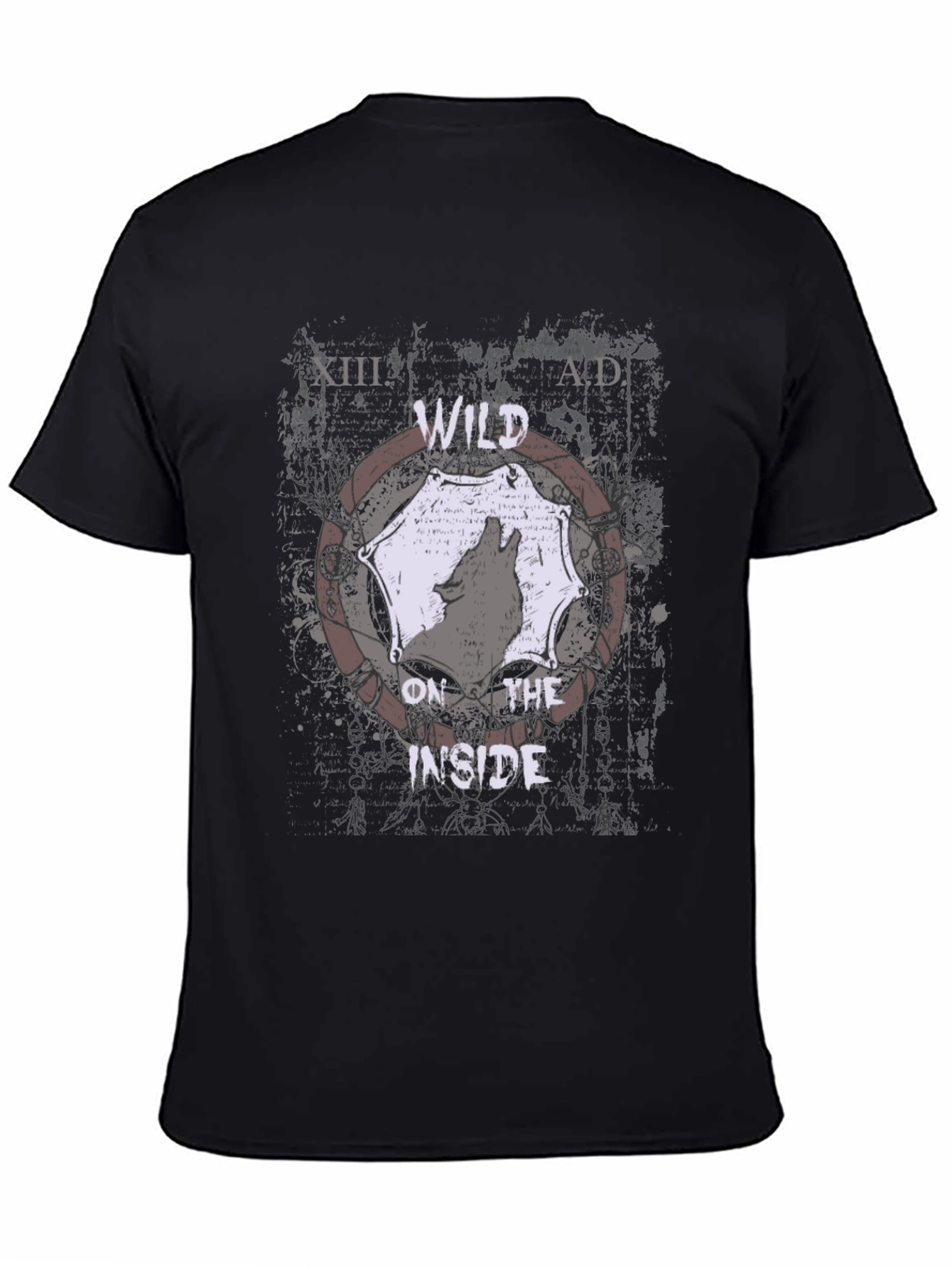 Wild Inside Mens Graphic Tee - Black