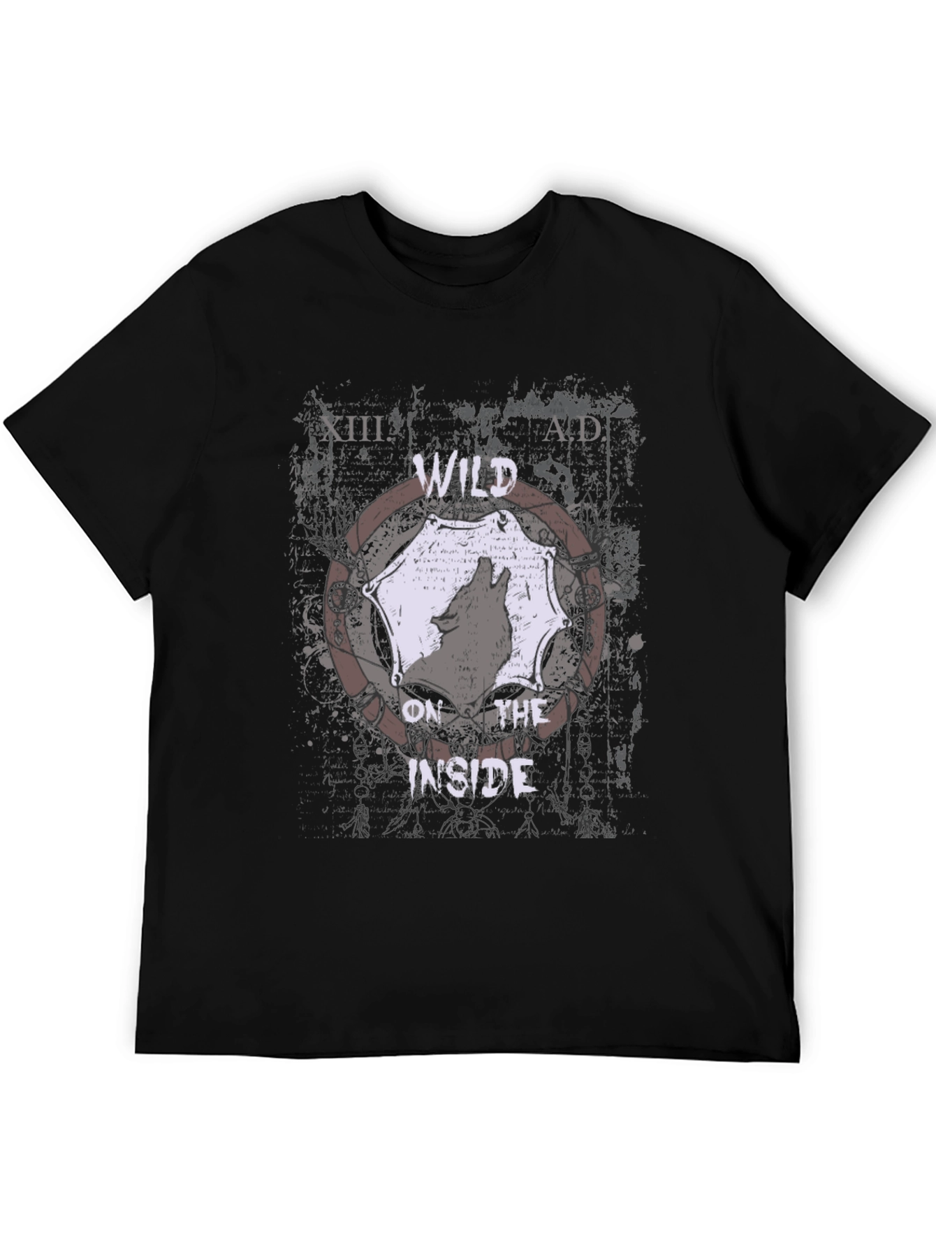 Wild Inside Mens Graphic Tee - Black