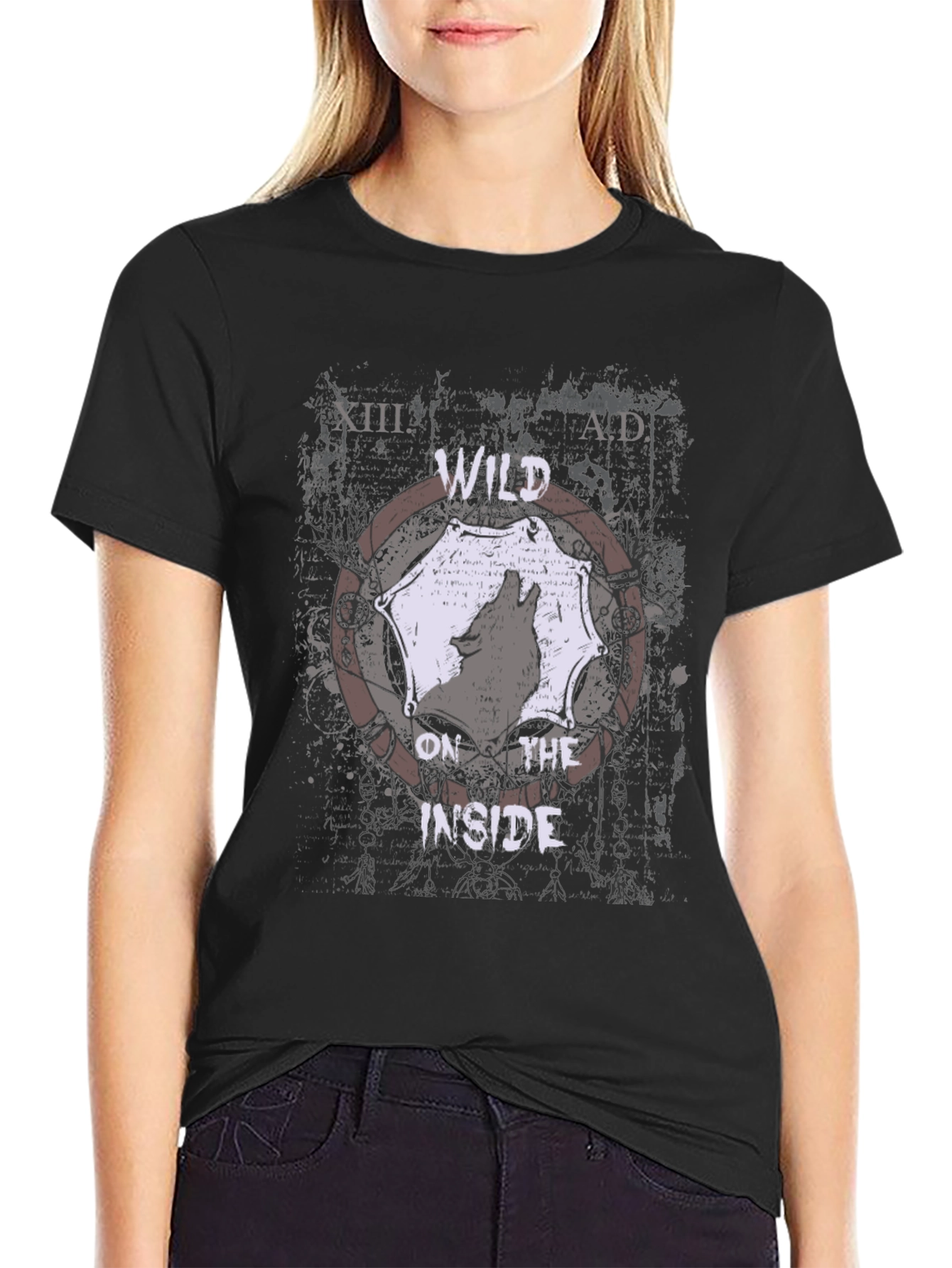 Wild Inside Mens Graphic Tee - Black