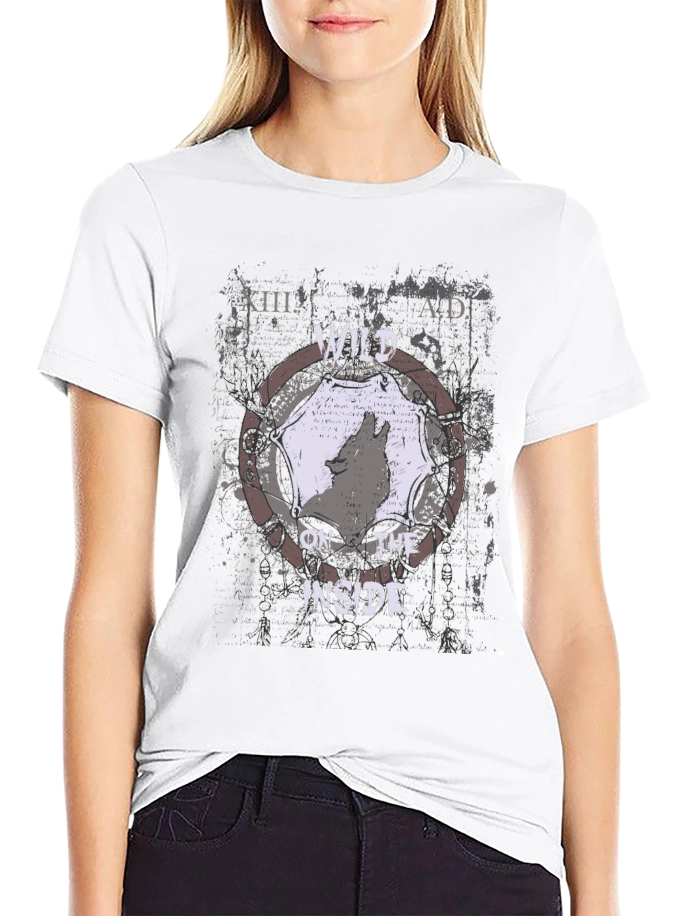 Wild Inside Mens Graphic Tee - Black