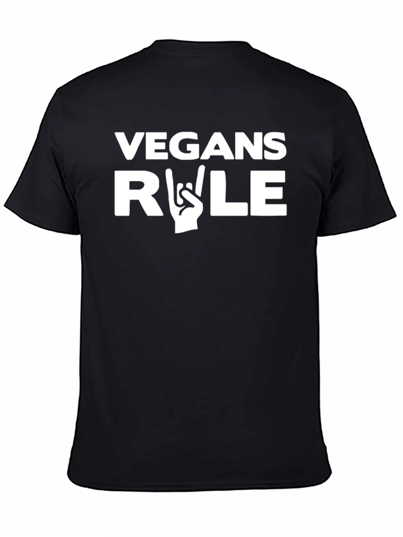 Vegans Rule Graphic T-Shirt - Black
