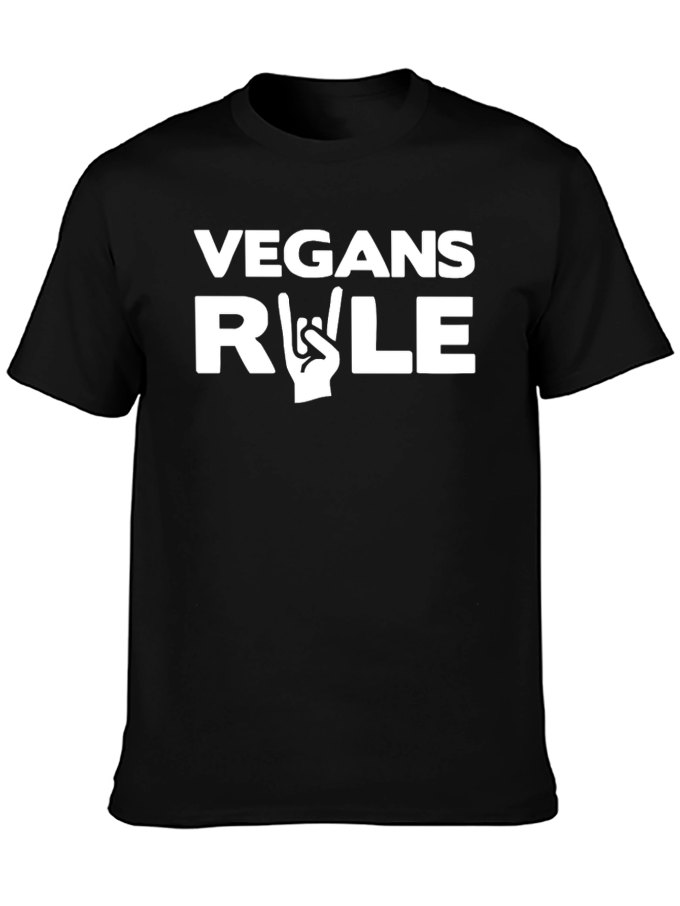 Vegans Rule Graphic T-Shirt - Black