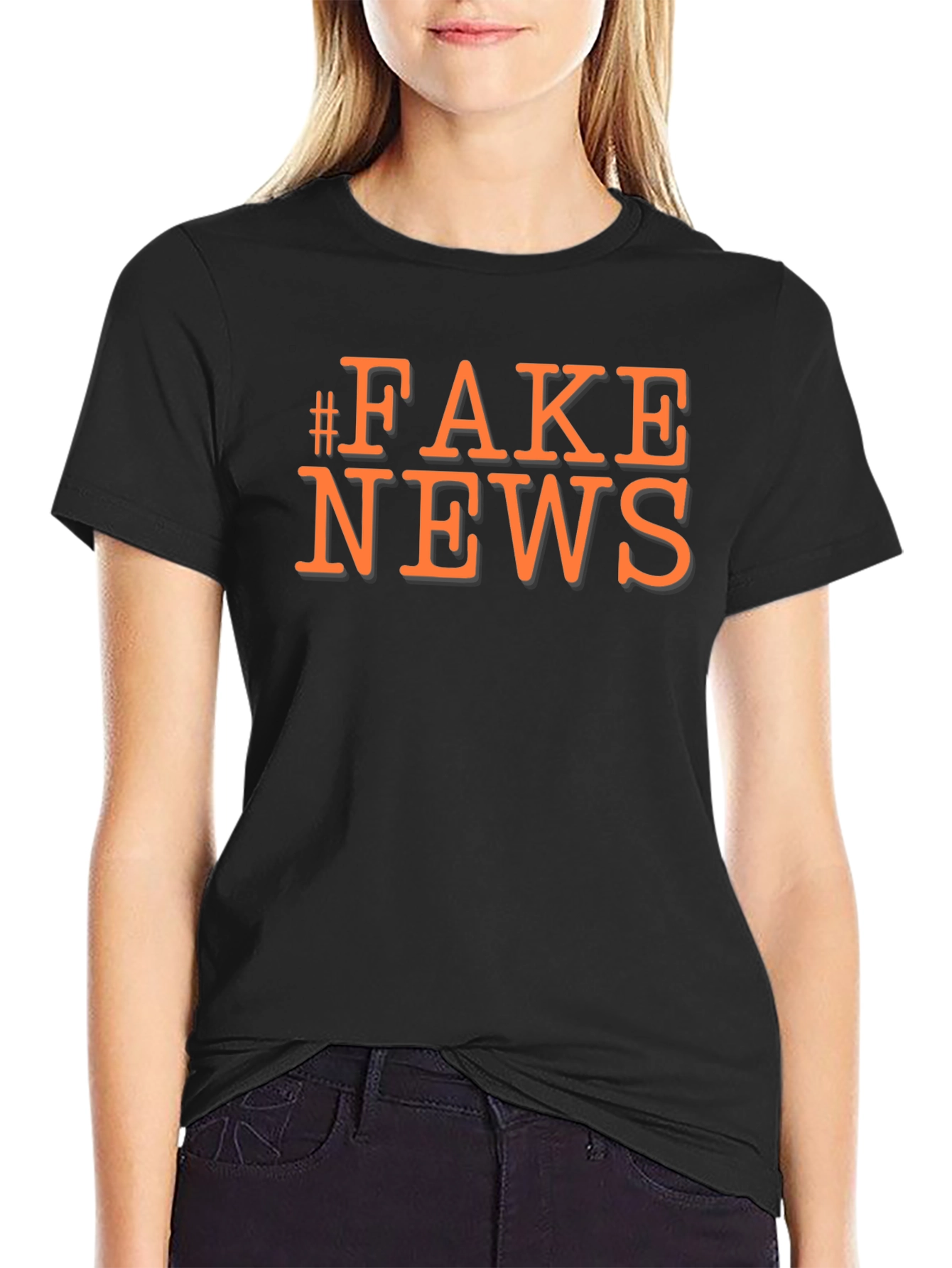 Fake News Graphic Tee - Black
