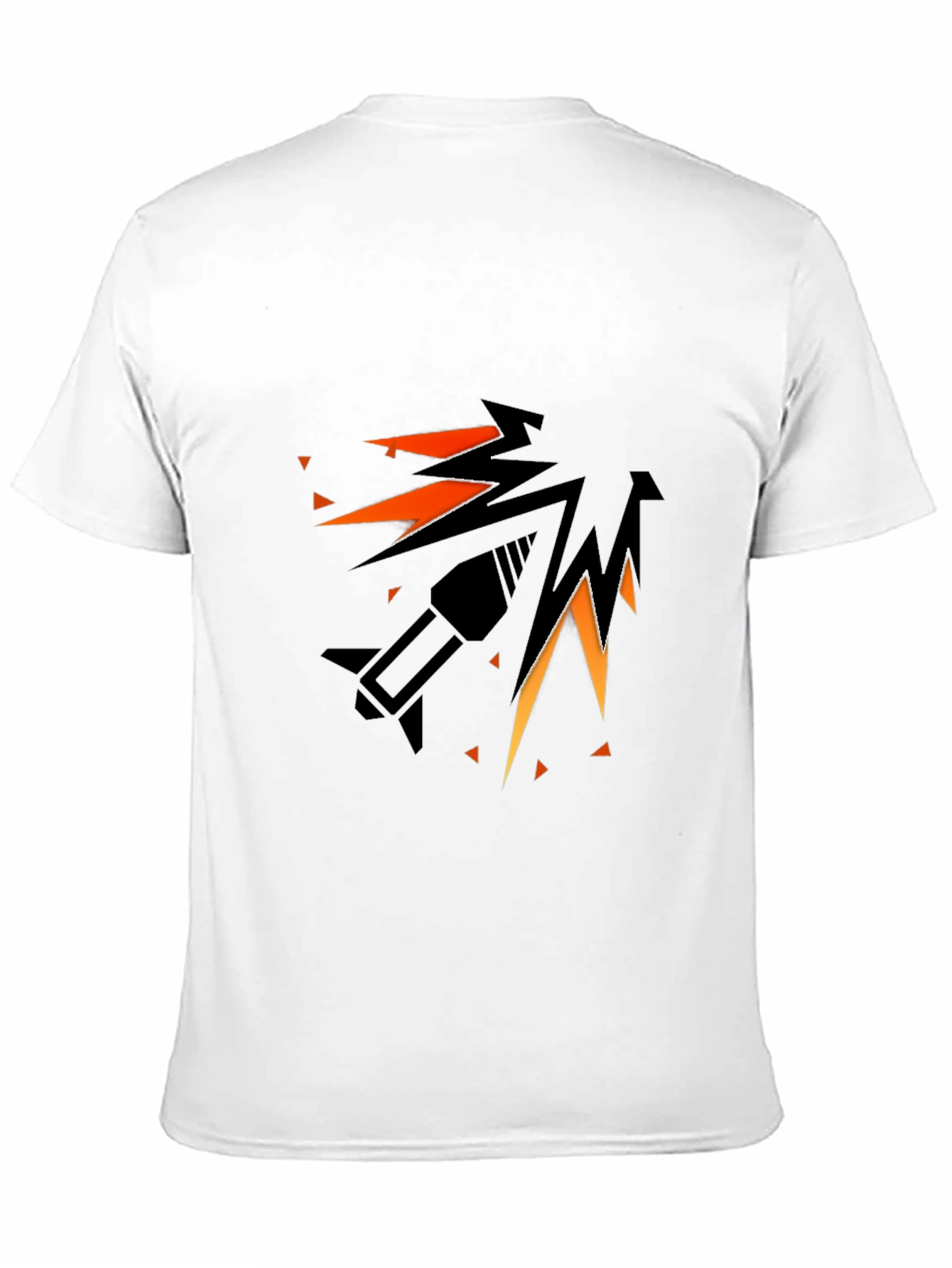 Geometric Rocket Black Graphic Tee