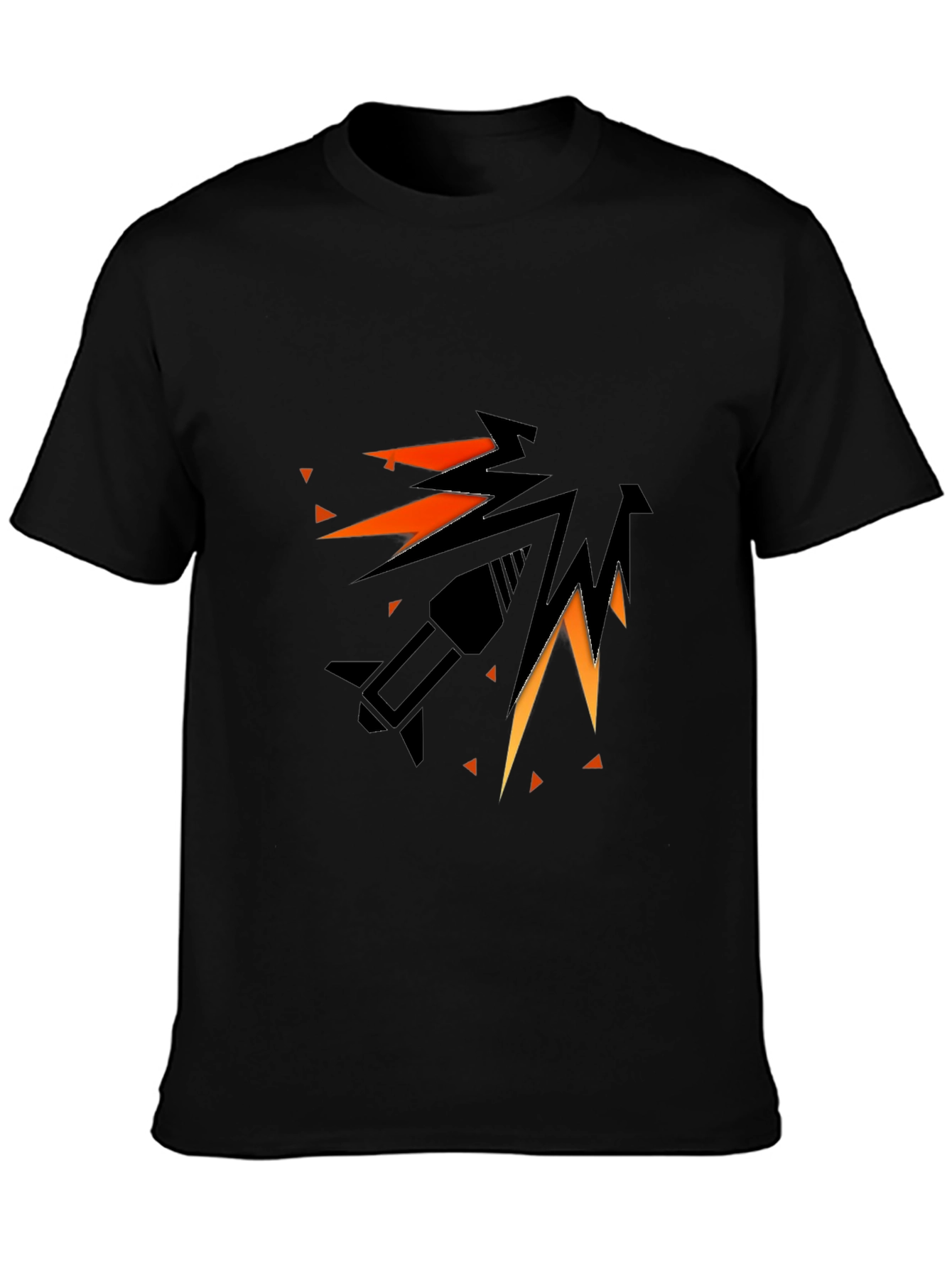 Geometric Rocket Black Graphic Tee
