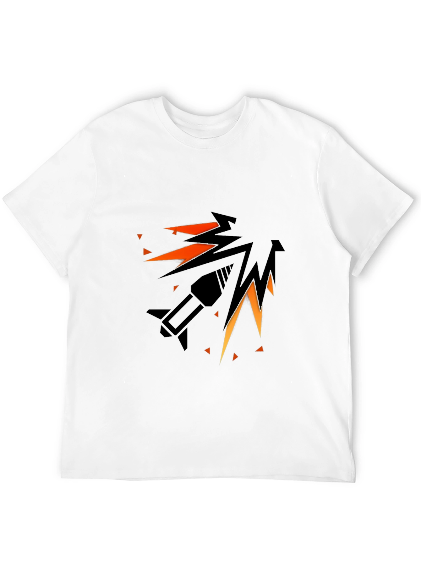 Geometric Rocket Black Graphic Tee