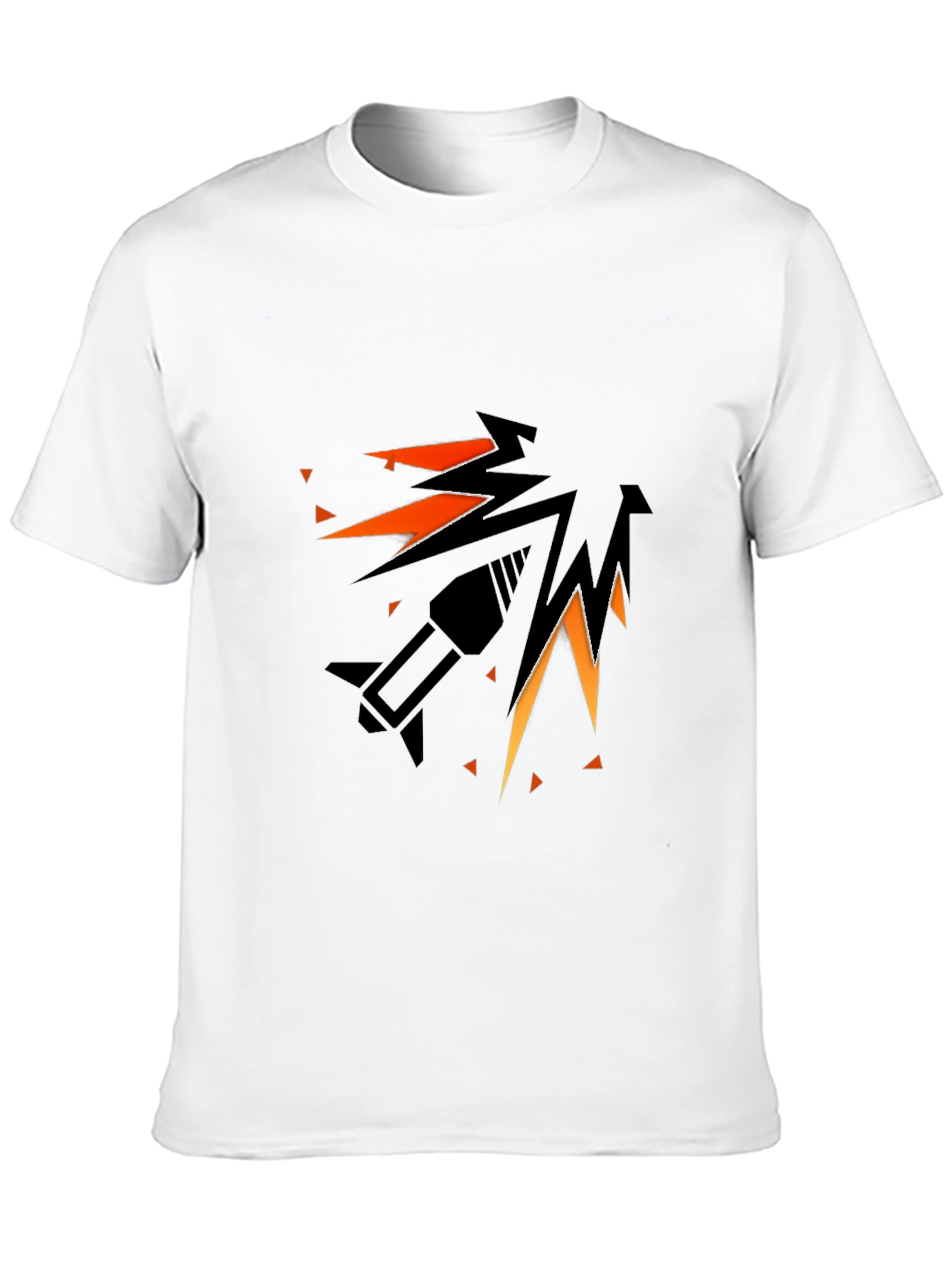 Geometric Rocket Black Graphic Tee