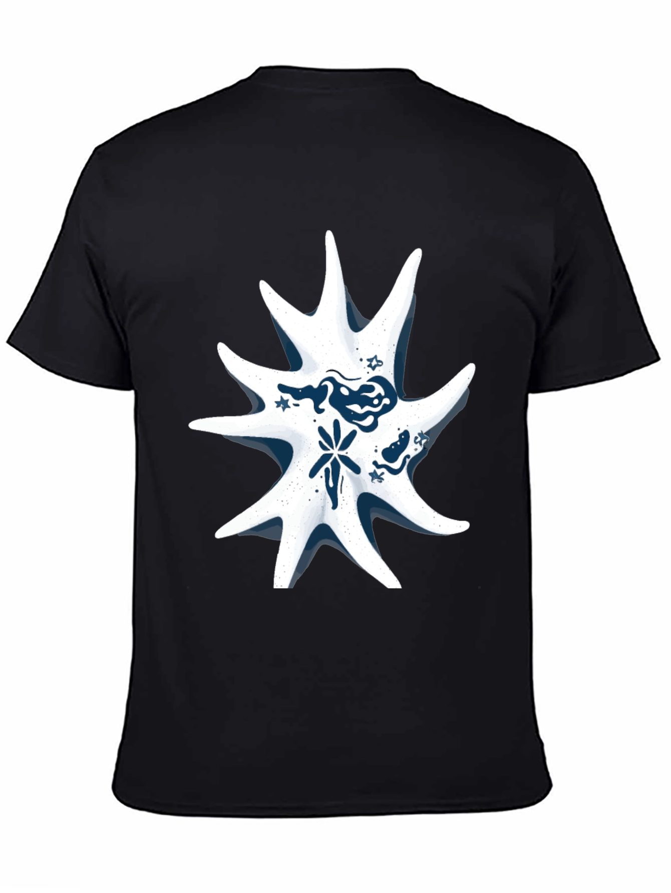 Abstract Star Graphic Tee - Stylish Black T-Shirt