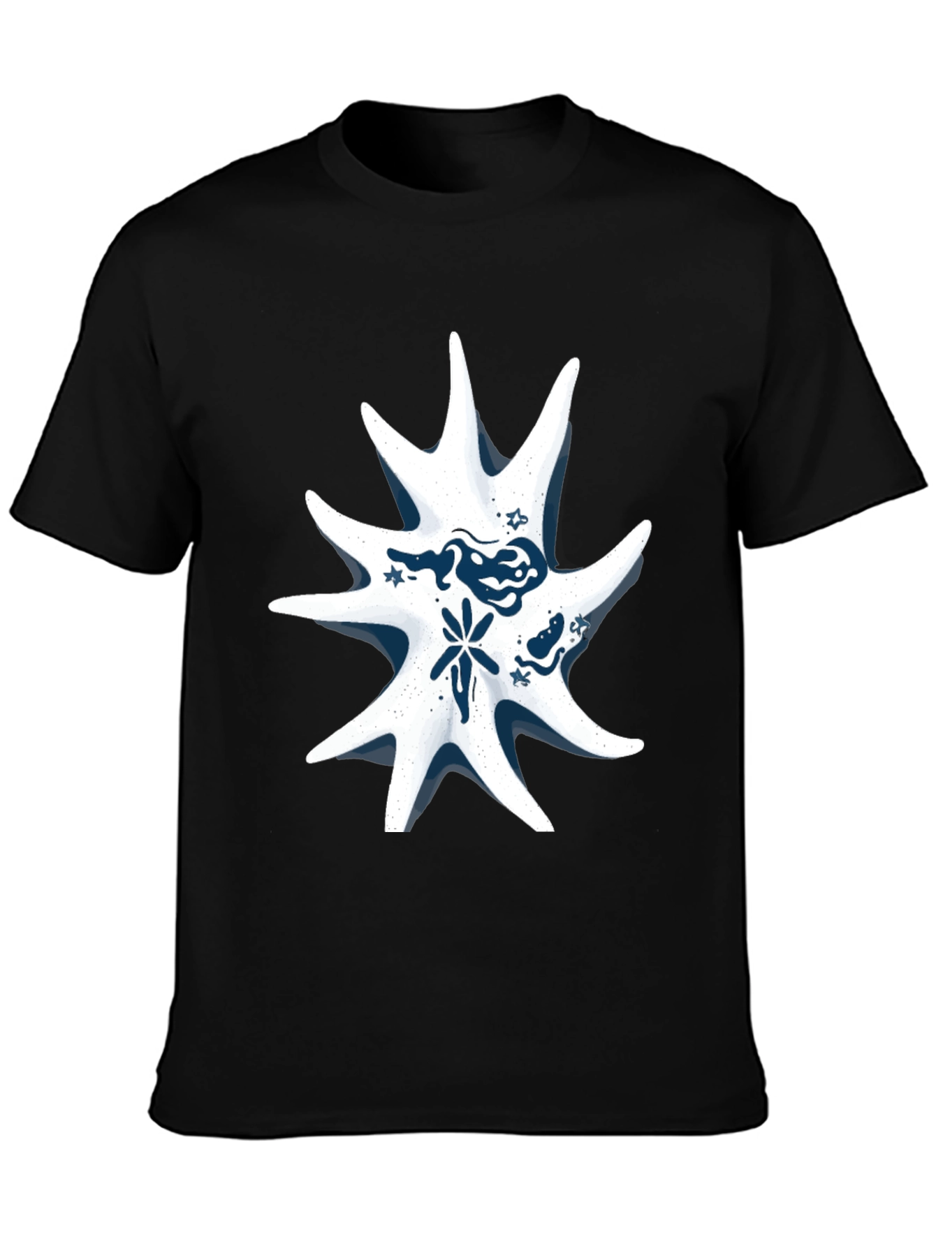 Abstract Star Graphic Tee - Stylish Black T-Shirt