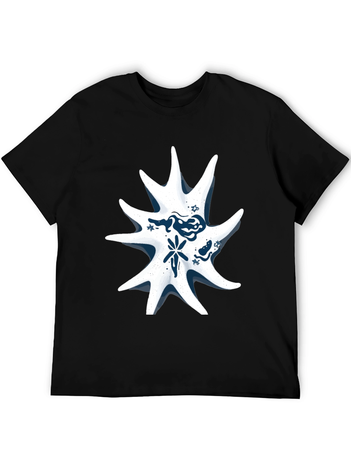 Abstract Star Graphic Tee - Stylish Black T-Shirt