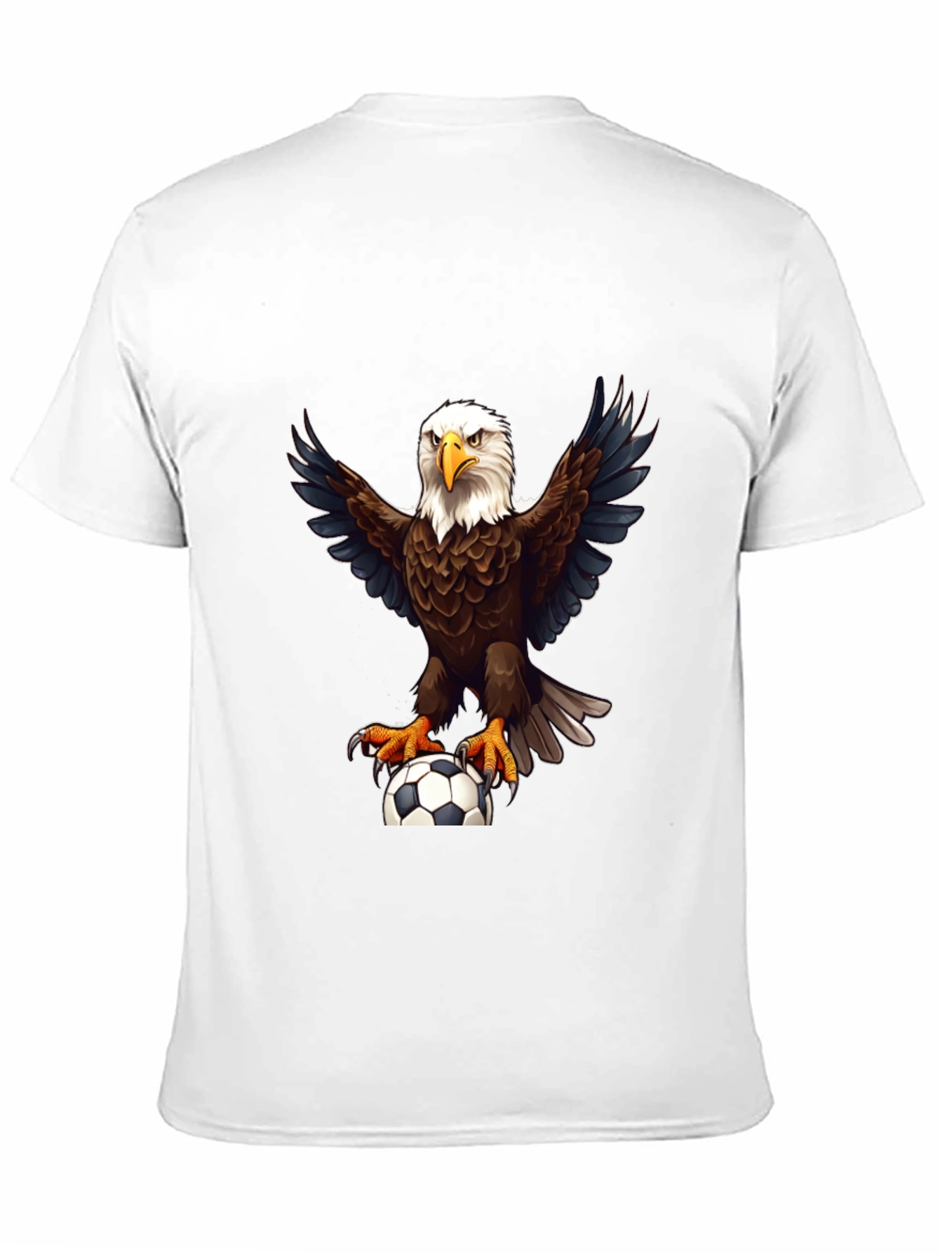 Eagle Soccer Graphic Tee - Black Cotton Shirt