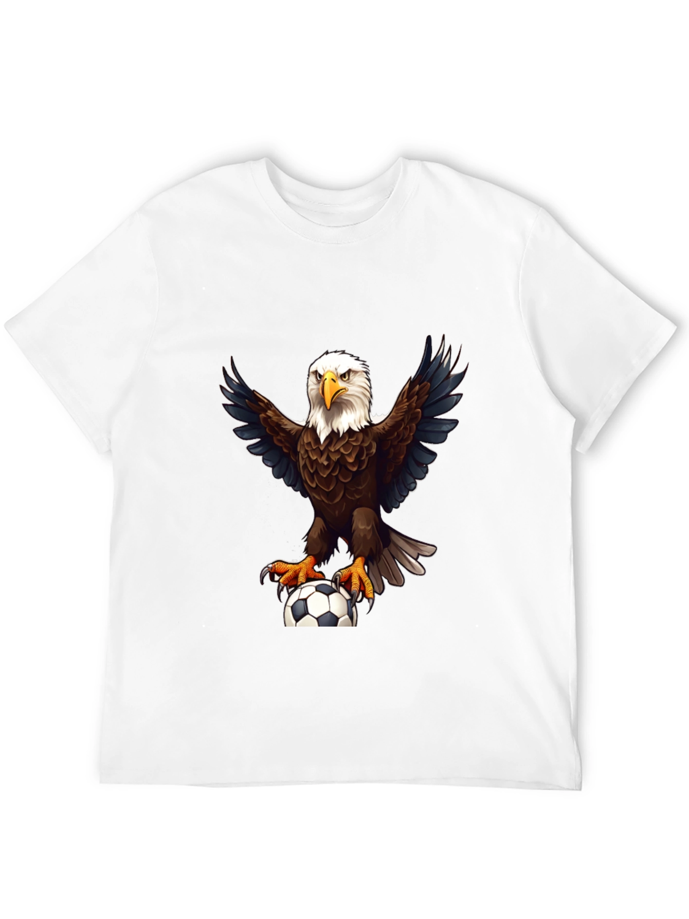 Eagle Soccer Graphic Tee - Black Cotton Shirt