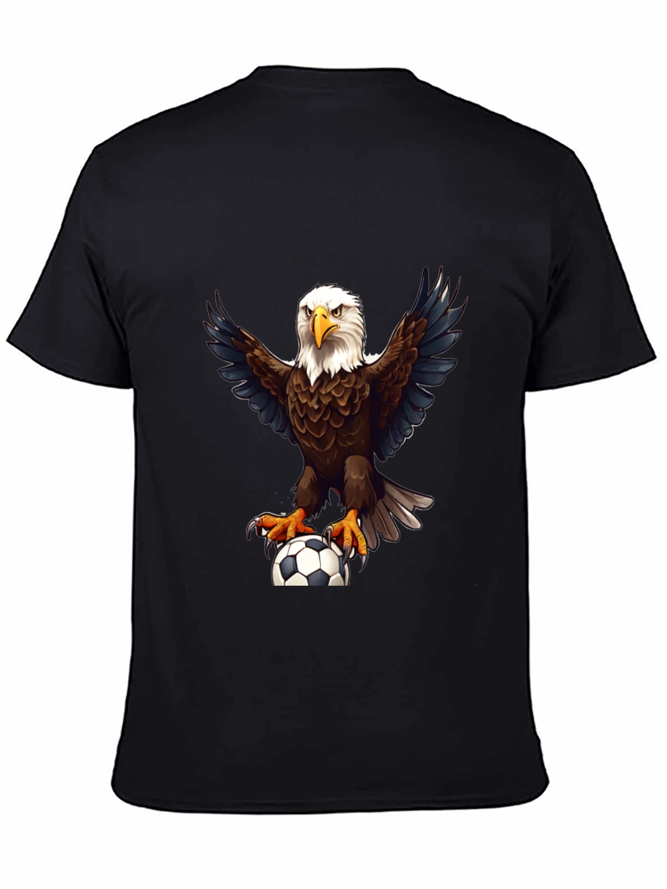 Eagle Soccer Graphic Tee - Black Cotton Shirt