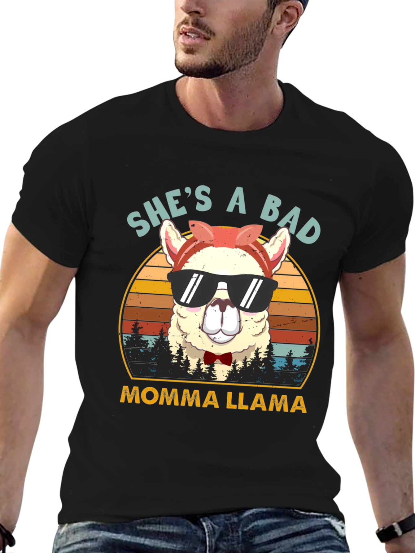 Shes a Bad Momma Llama Graphic T-Shirt