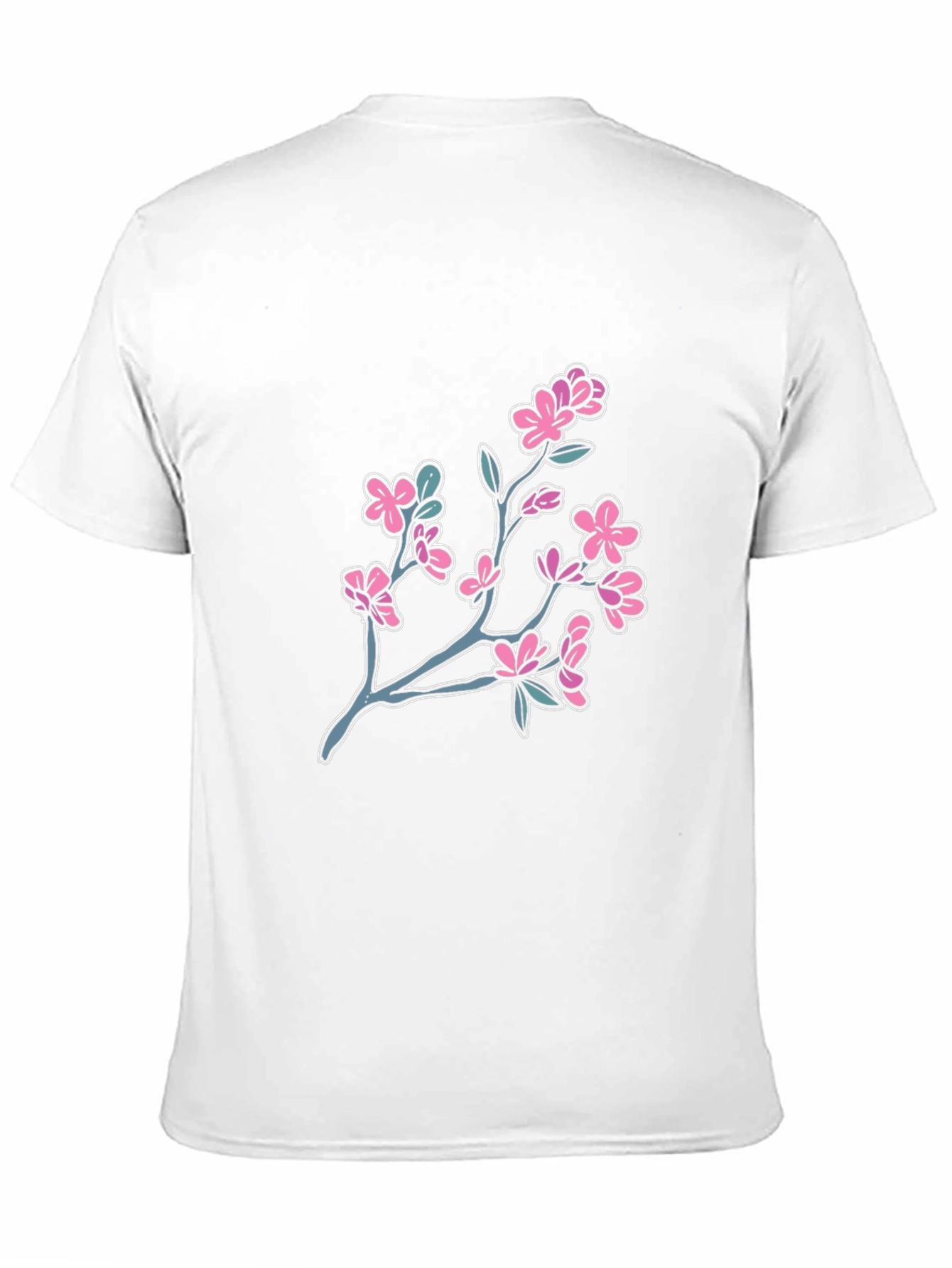Cherry Blossom Graphic Tee - Black Cotton T-Shirt