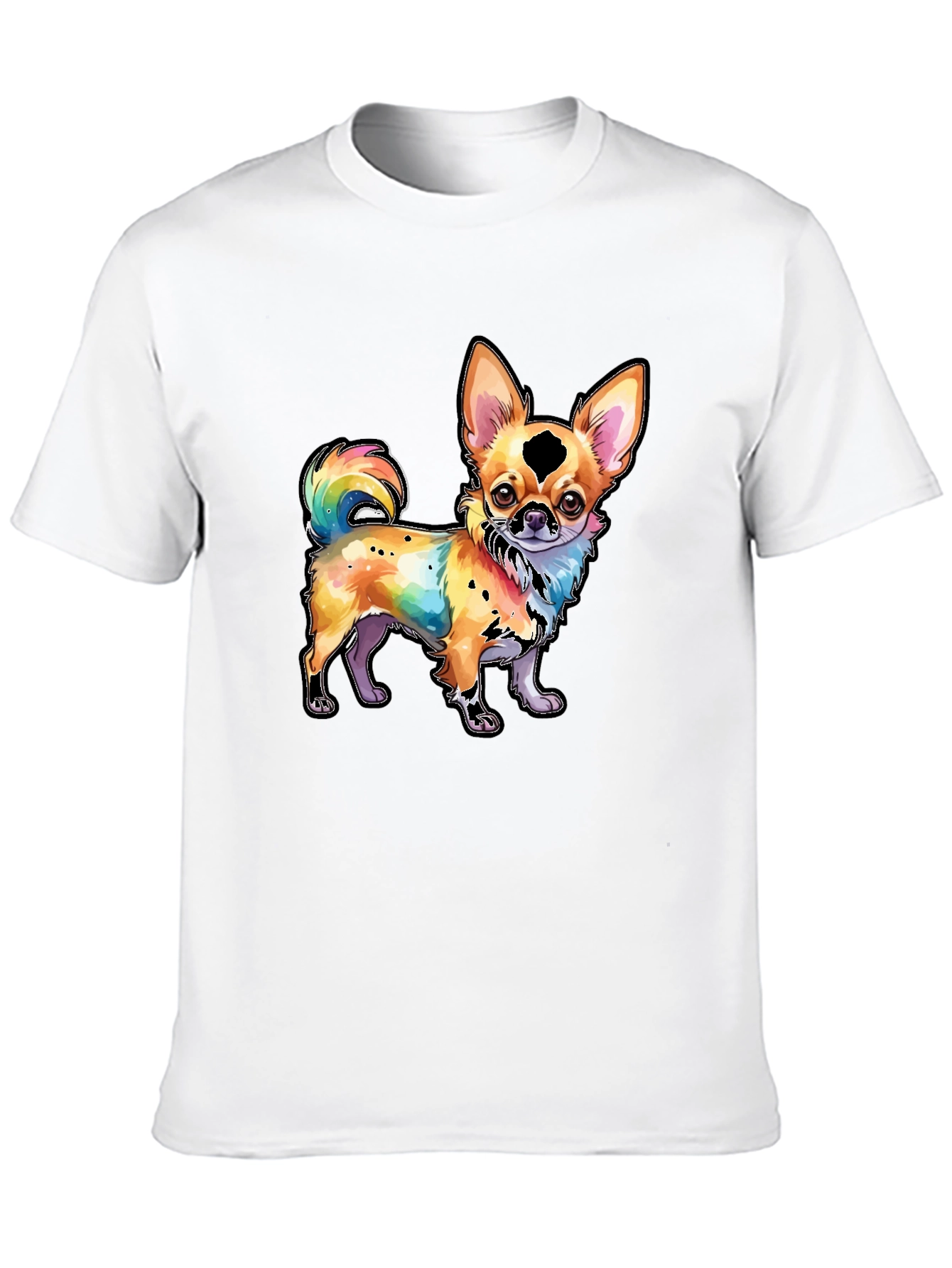 Rainbow Chihuahua Graphic Tee - Stylish Dog Lover Shirt