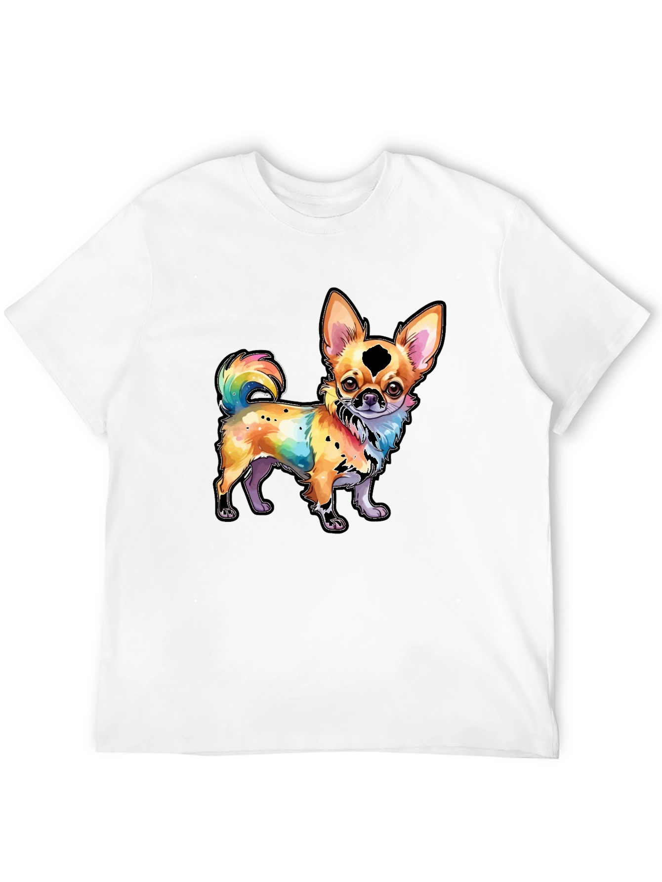 Rainbow Chihuahua Graphic Tee - Stylish Dog Lover Shirt